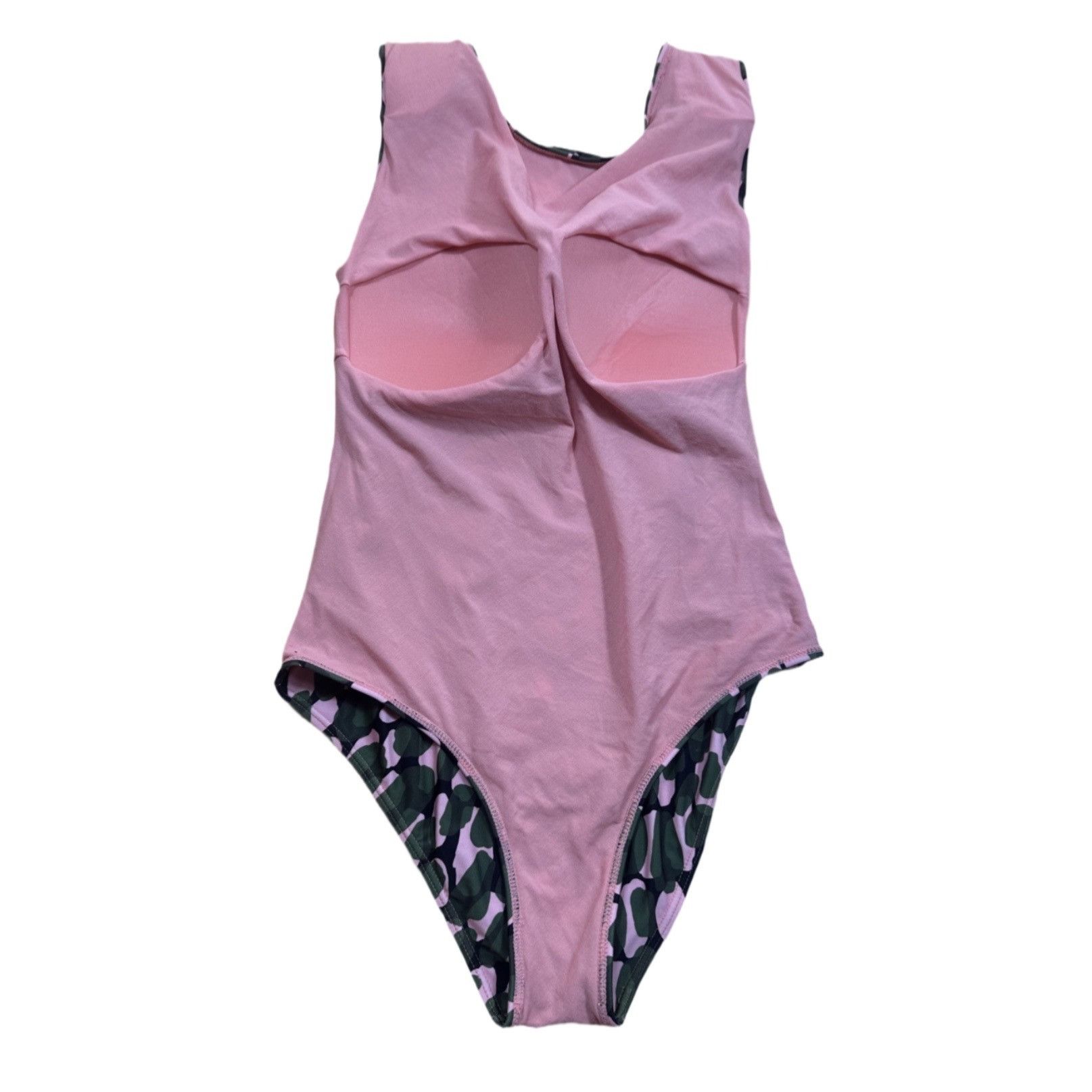 C&A One Piece Swimsuit Dark Green Forest and Pink Size Medium Size M / US 6-8 / IT 42-44 - 5 Thumbnail