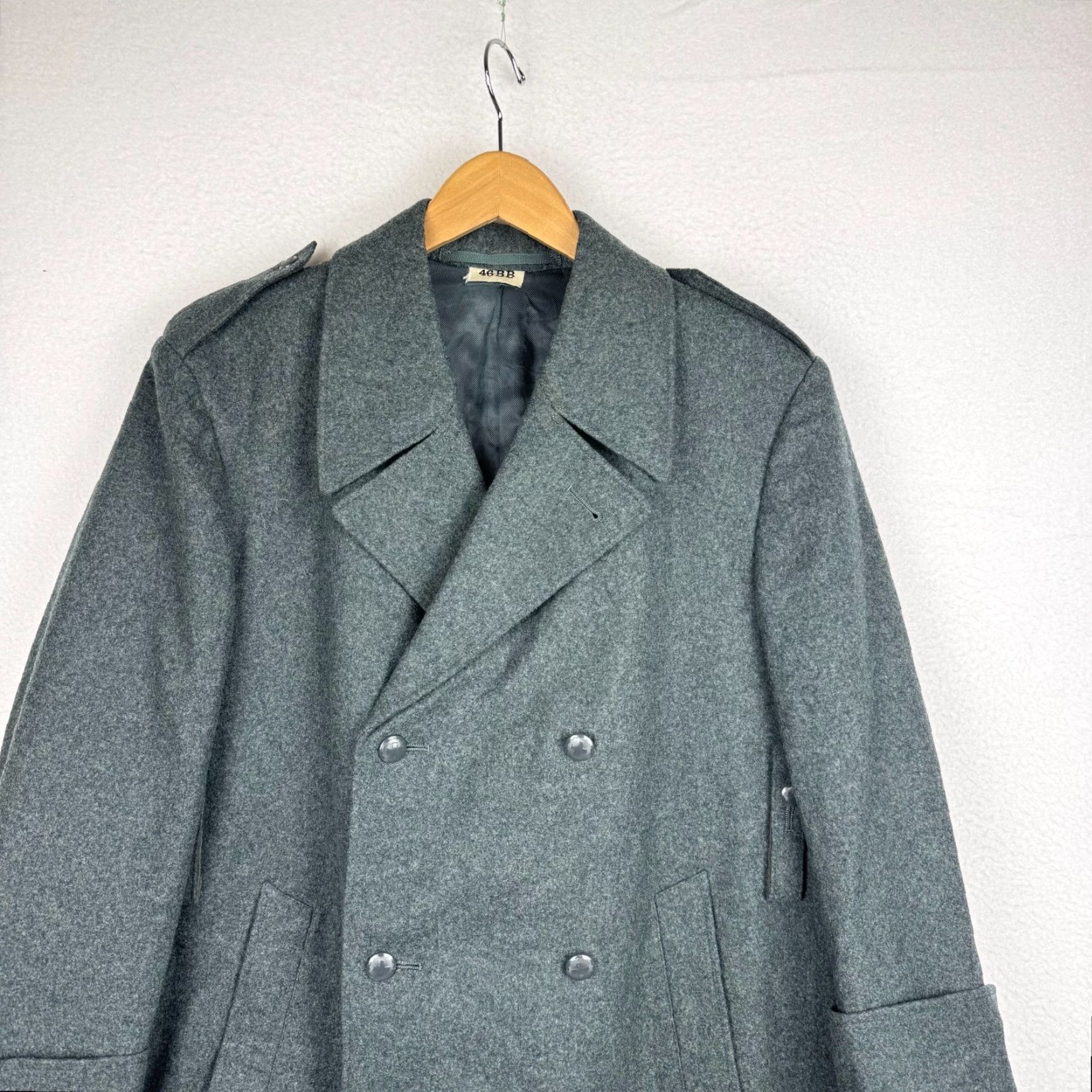 Doublet VINTAGE Swiss Army Coat EU 46BB Long Trench Wool Overcoat Army Mens L Green Winter Size US L / EU 52-54 / 3 - 4 Thumbnail
