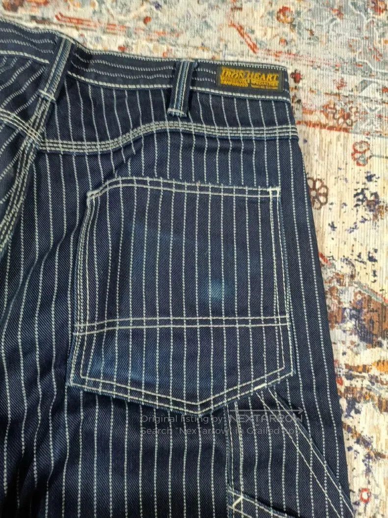 Iron Heart Iron Heart Striped Denim Work Pants . Size US 31 - 5 Thumbnail