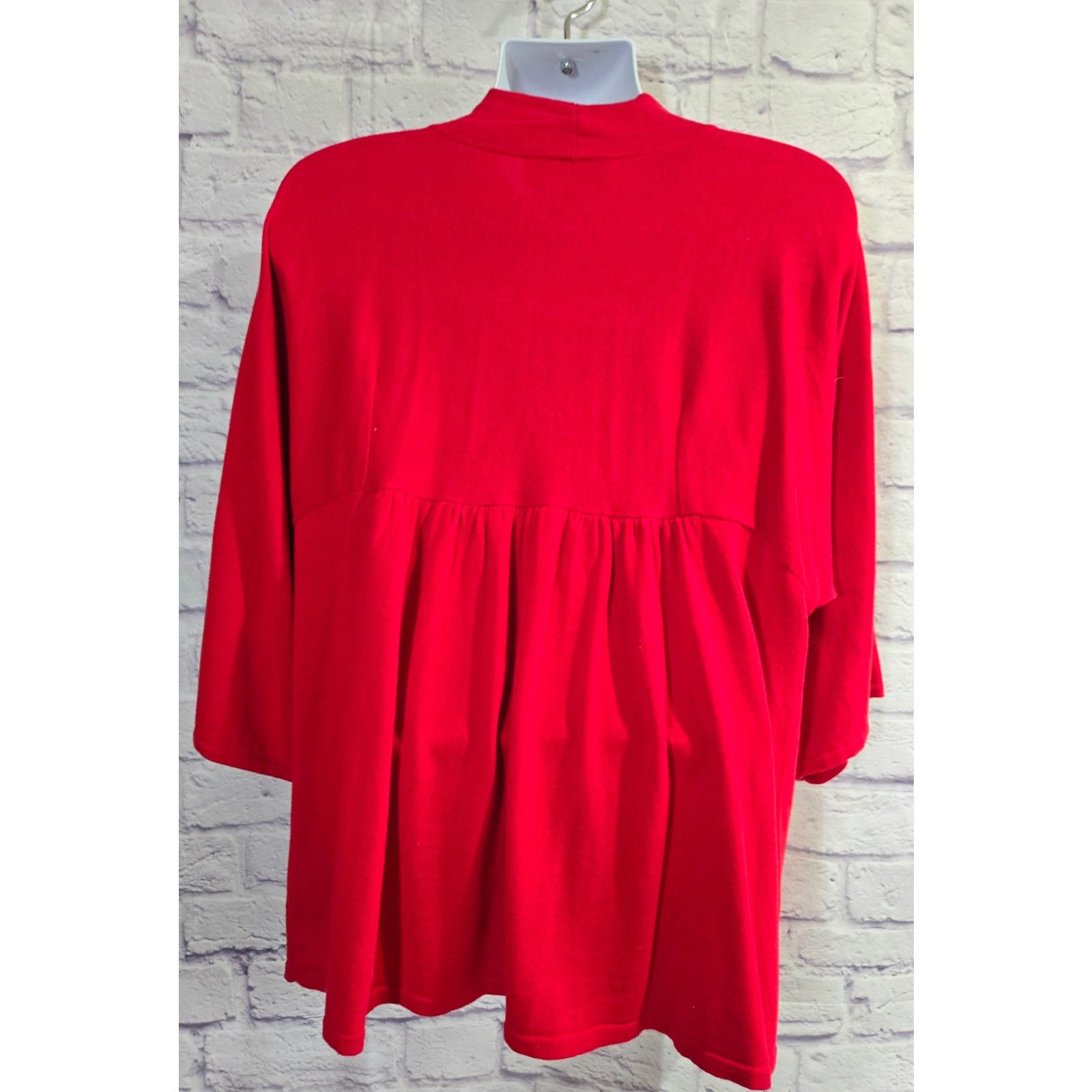 Other Viki International Red Single Big Button Cardigan Sweater 2X Size XXL / US 16-18 / IT 52-54 - 3 Thumbnail