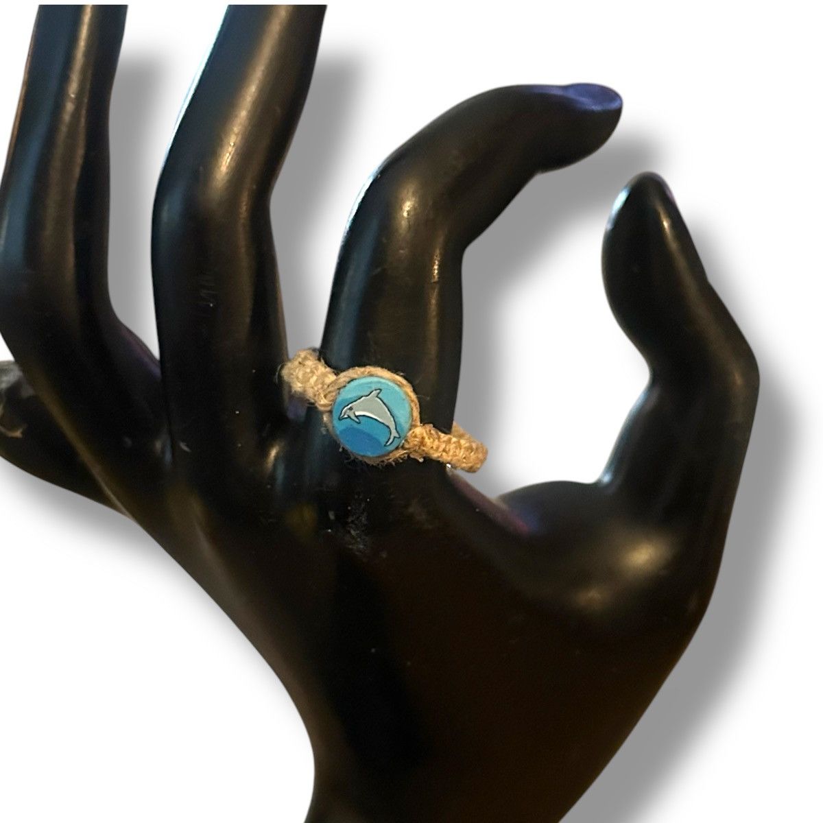 Other Woven hemp resin dolphin ring Size ONE SIZE - 2 Thumbnail