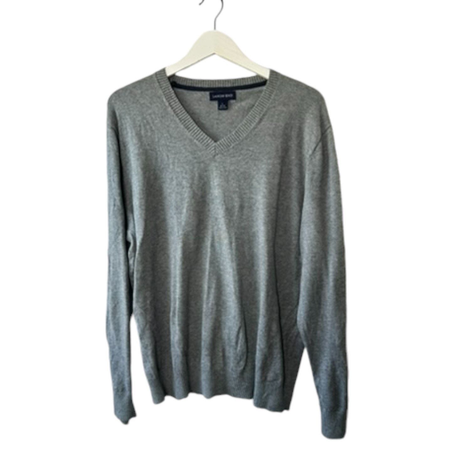 Lands' End Lands End Gray 100% Cotton V-Neck Sweater Men's L 42-44 Size US L / EU 52-54 / 3 - 5 Thumbnail