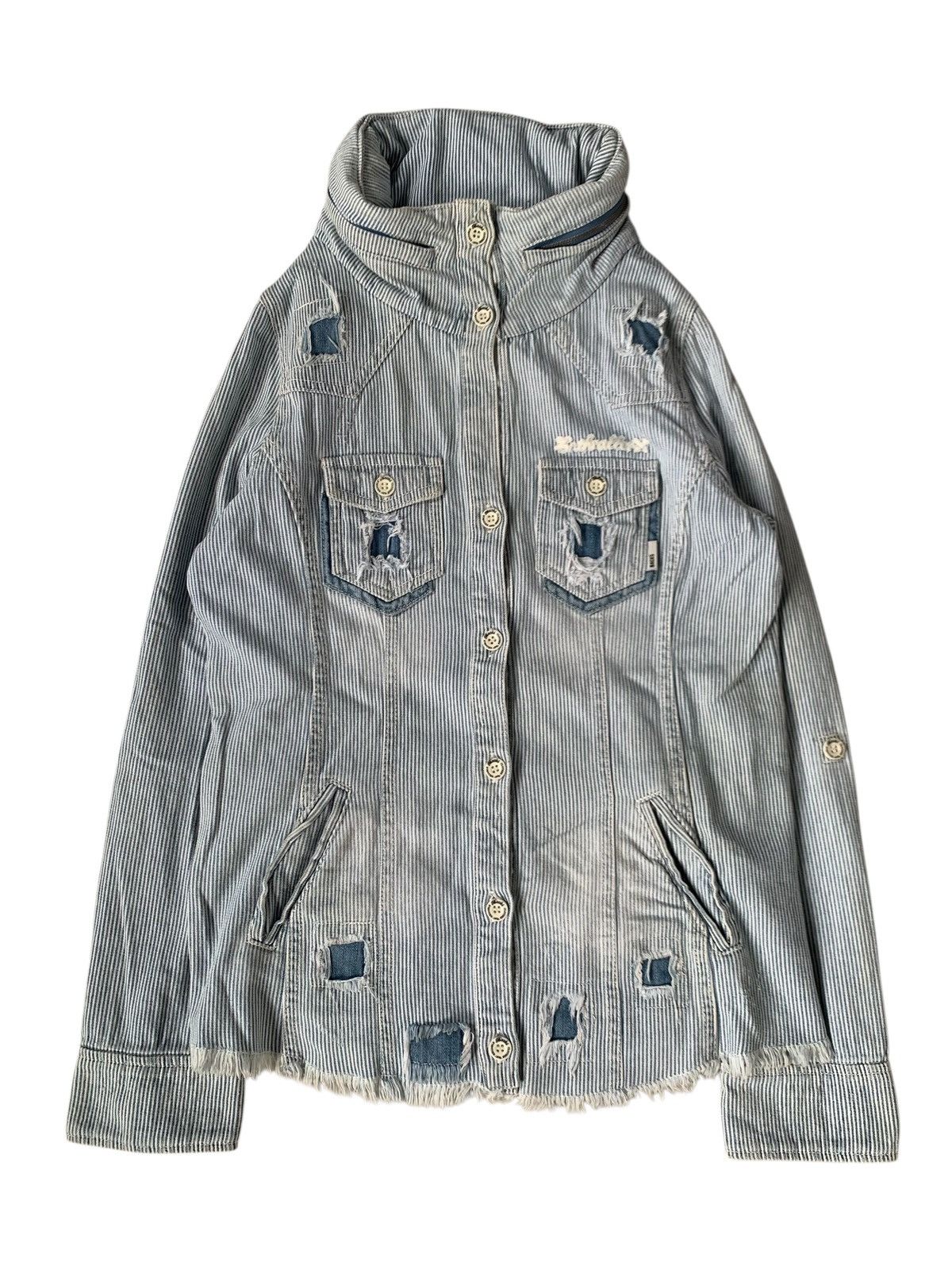 Le Grande Bleu (L.G.B.) Japanese BACKS ripped LGB bono style jacket destroyed Size US S / EU 44-46 / 1 - 1 Thumbnail