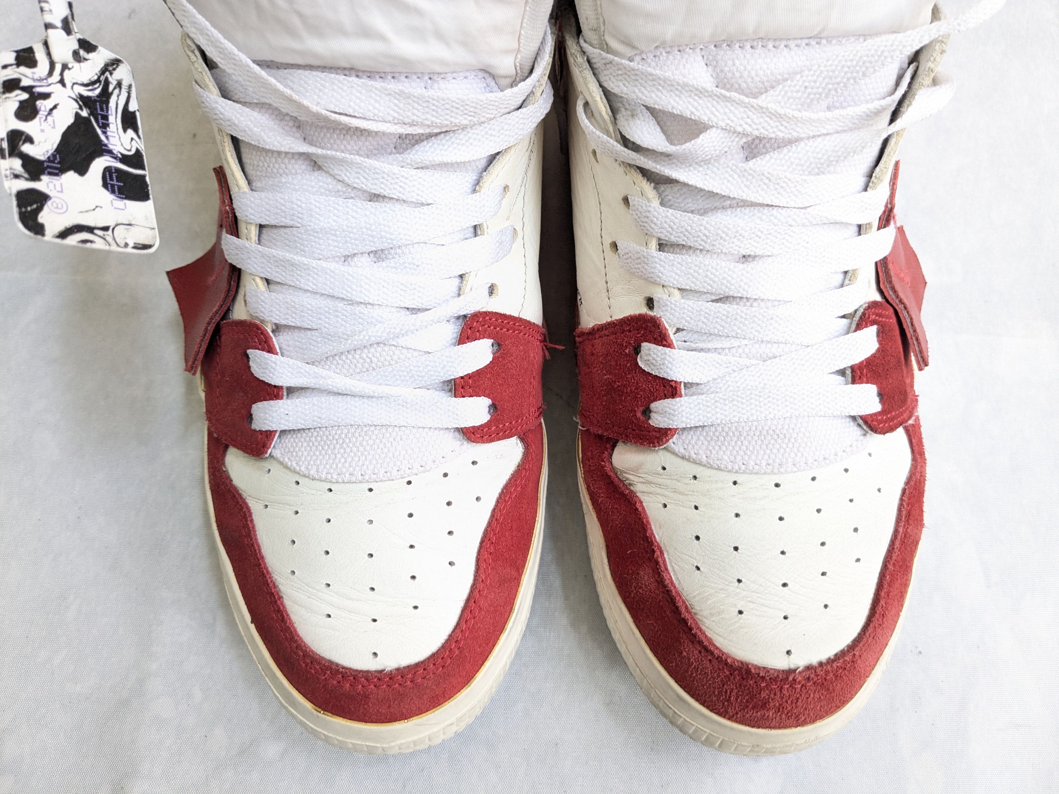 Off-White Off-white Vulcanized High Top Sneakers Red White 10 43 Size US 10 / EU 43 - 3 Thumbnail
