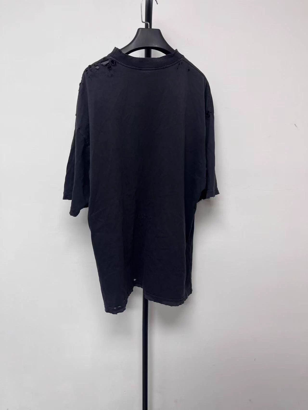 Balenciaga Balenciaga Logo Print Crewneck T-Shirt Black L Size US L / EU 52-54 / 3 - 2 Thumbnail