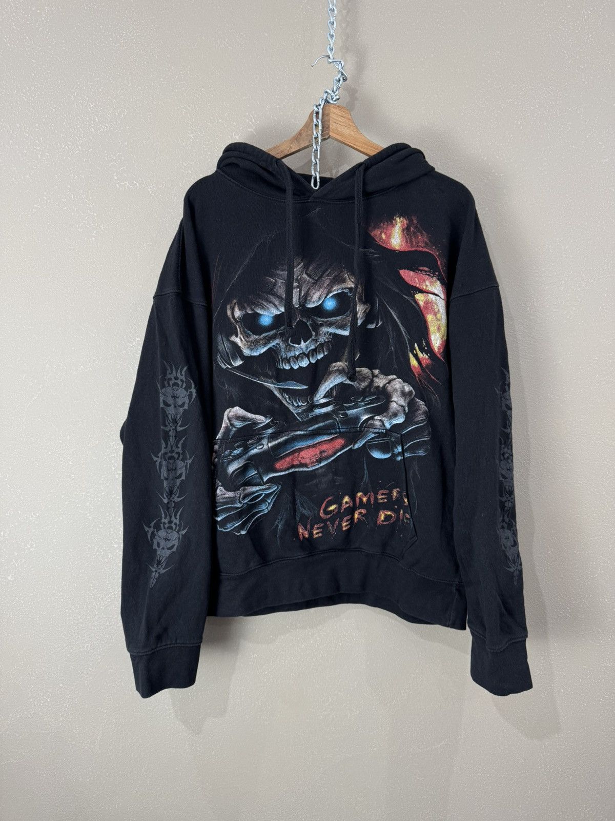 Affliction Vintage Affliction Ed Hardy Style Hoodie Skull Y2K Size US XXL / EU 58 / 5 - 1 Thumbnail