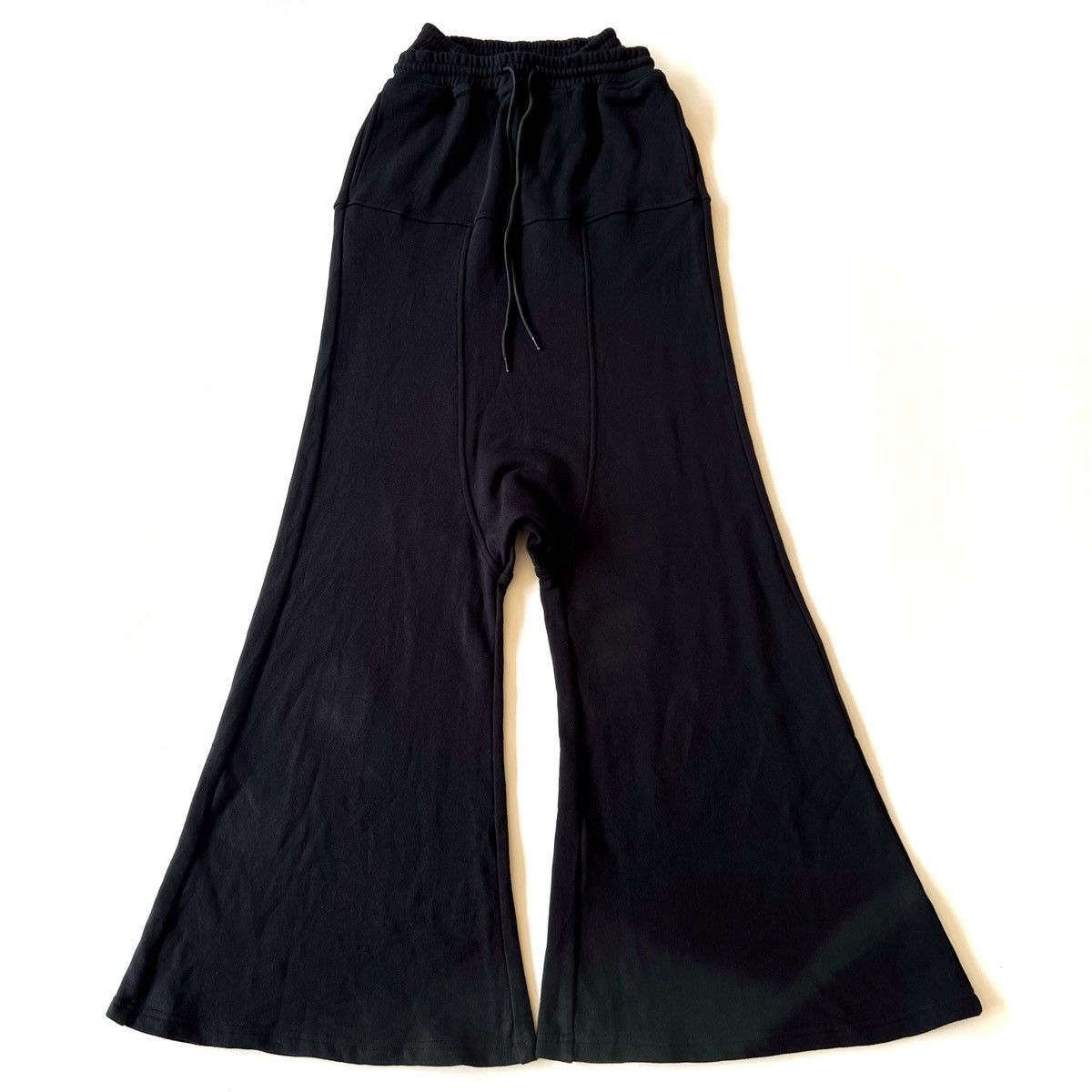 XALWORCLO Black Double-Waist Flare Pants