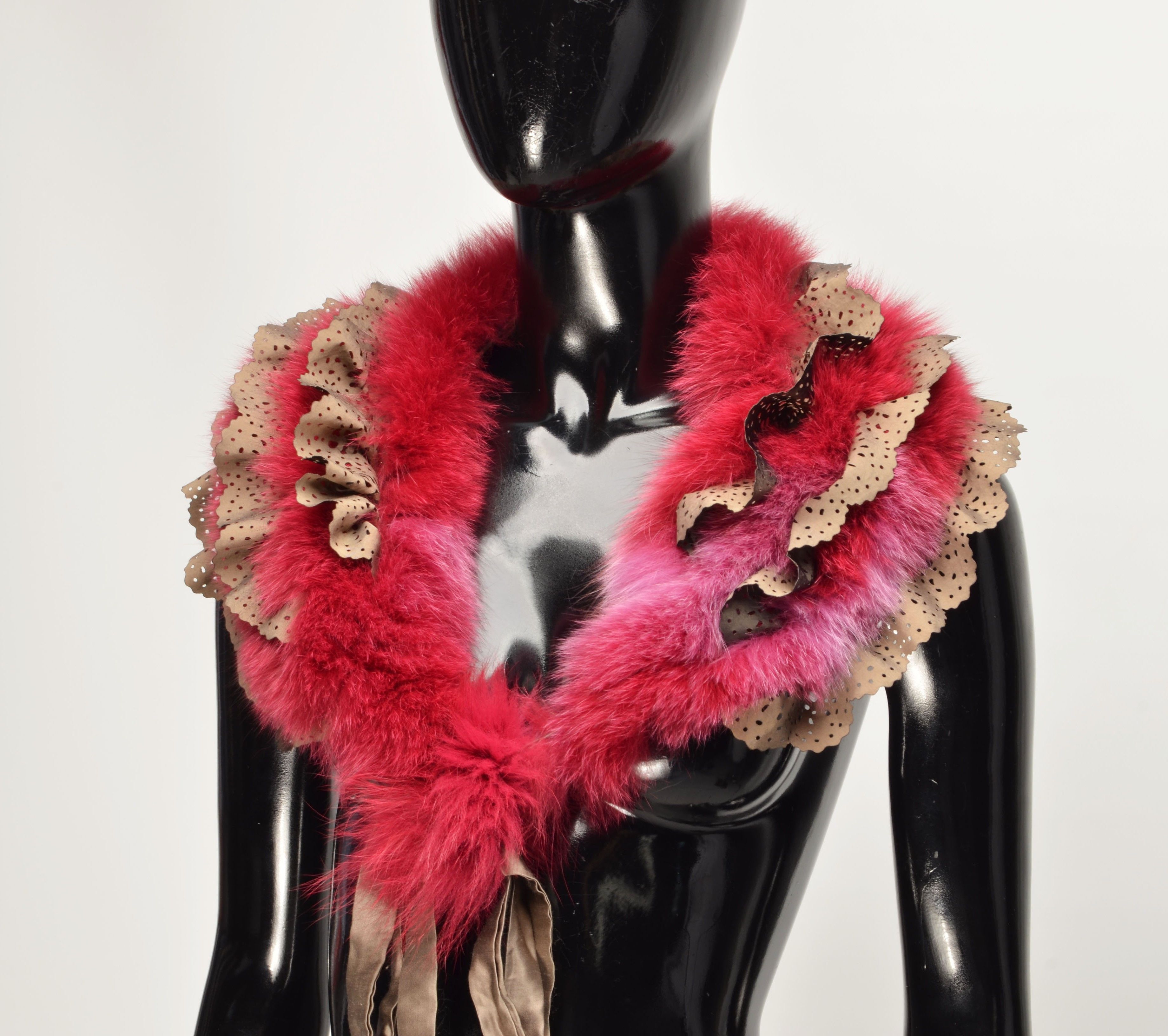 Vintage Tricot Chic Y2K Gothic Lolita Faux Fur Ruffle Collar Scarf Size ONE SIZE - 2 Thumbnail