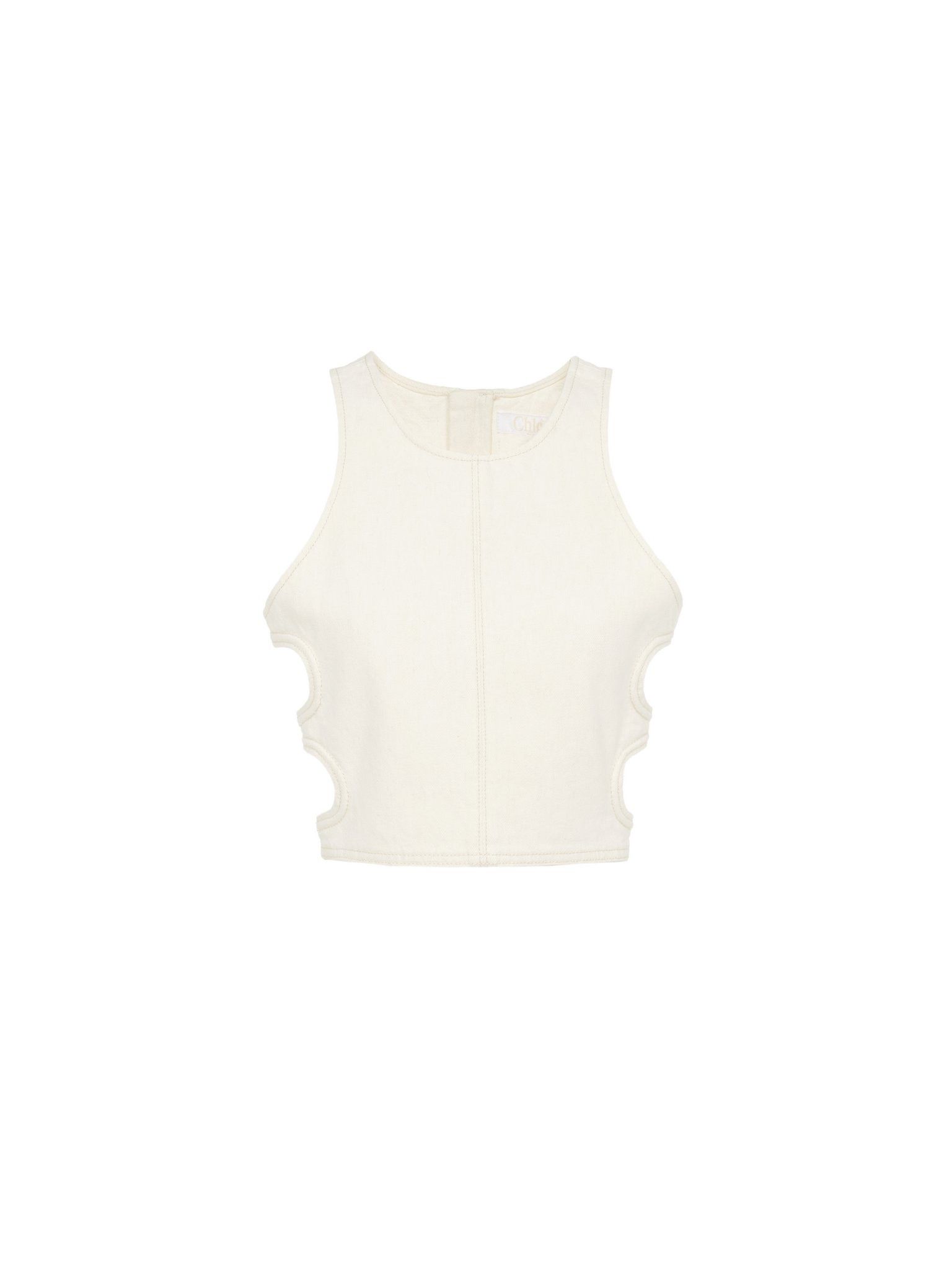 Chloe o1y0825 Crop Top in Cream Size S / US 4 / IT 40 - 1 Thumbnail