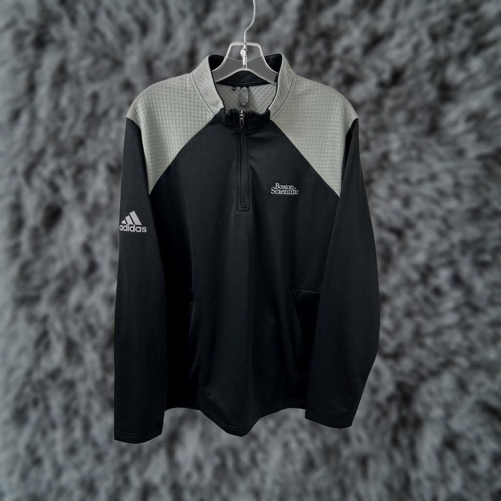 Adidas Adidas Primegreen 1/4 Zip Mens Large Black Gray Boston Scientific Pullover L/S Shirt Size US L / EU 52-54 / 3 - 1 Thumbnail