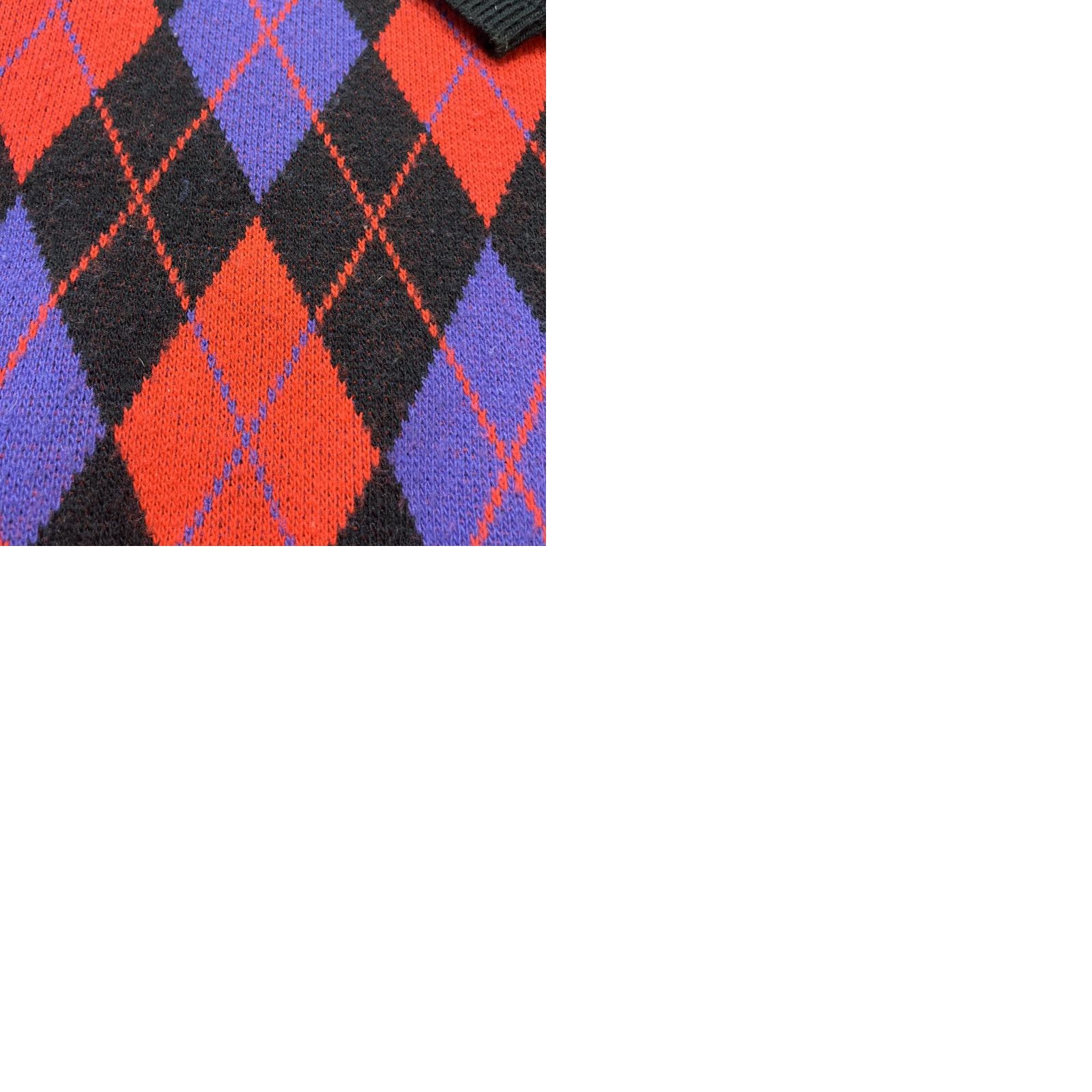 Vintage VINTAGE ARGYLE SWEATER Cardigan dark academia red Purple Black BUTTON XXL Women Size XXL / US 16-18 / IT 52-54 - 10 Thumbnail