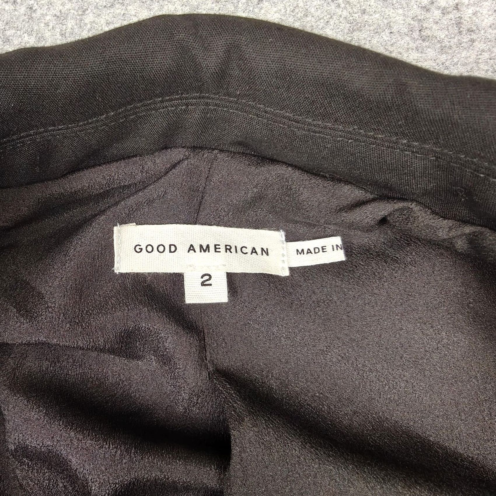 Good American VINTAGE Good American Blazer Womens 2 Black Double Breasted Lined Jacket Tailored Size XS / US 0-2 / IT 36-38 - 4 Thumbnail