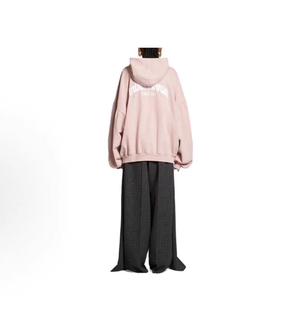 Balenciaga Balenciaga Women's Pink Zipper Hooded Oversized Sweatshirt Size XS / US 0-2 / IT 36-38 - 7 Thumbnail
