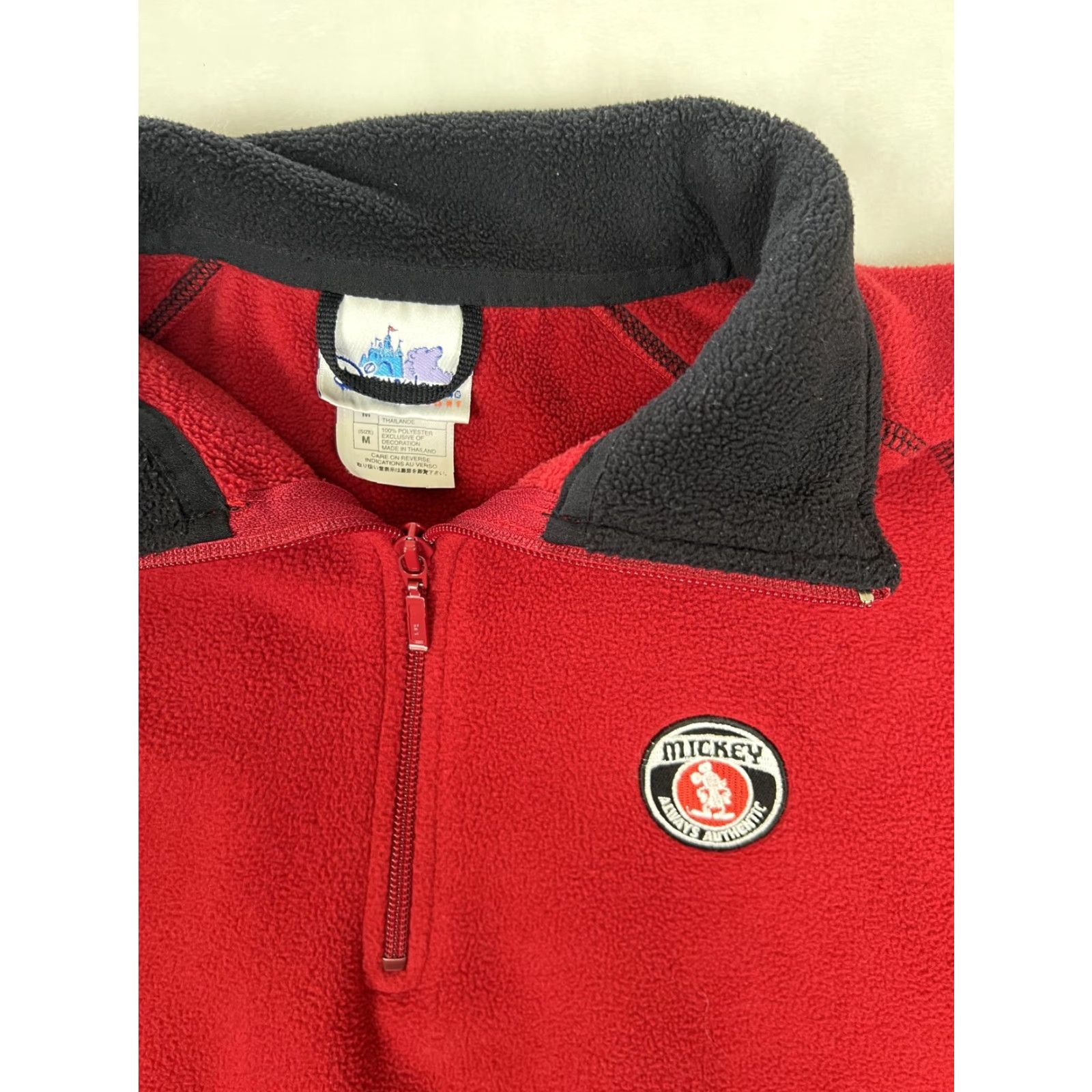 Vintage VINTAGE Disneyland Resort Sweatshirt Mens M Red Mickey Mouse Fleece 1/4 Zip Size US M / EU 48-50 / 2 - 2 Thumbnail