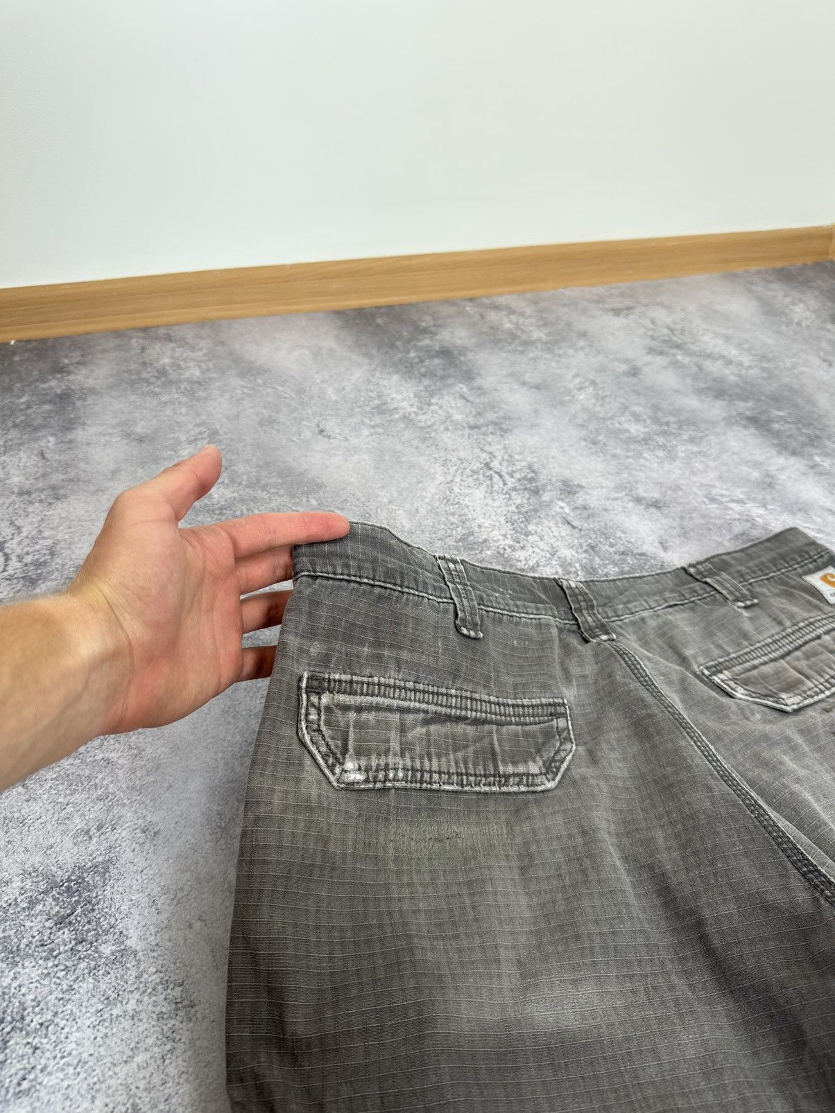 Carhartt Vintage Carhartt Distressed Faded Trashed Cargo Work Shorts Size US 36 / EU 52 - 5 Thumbnail