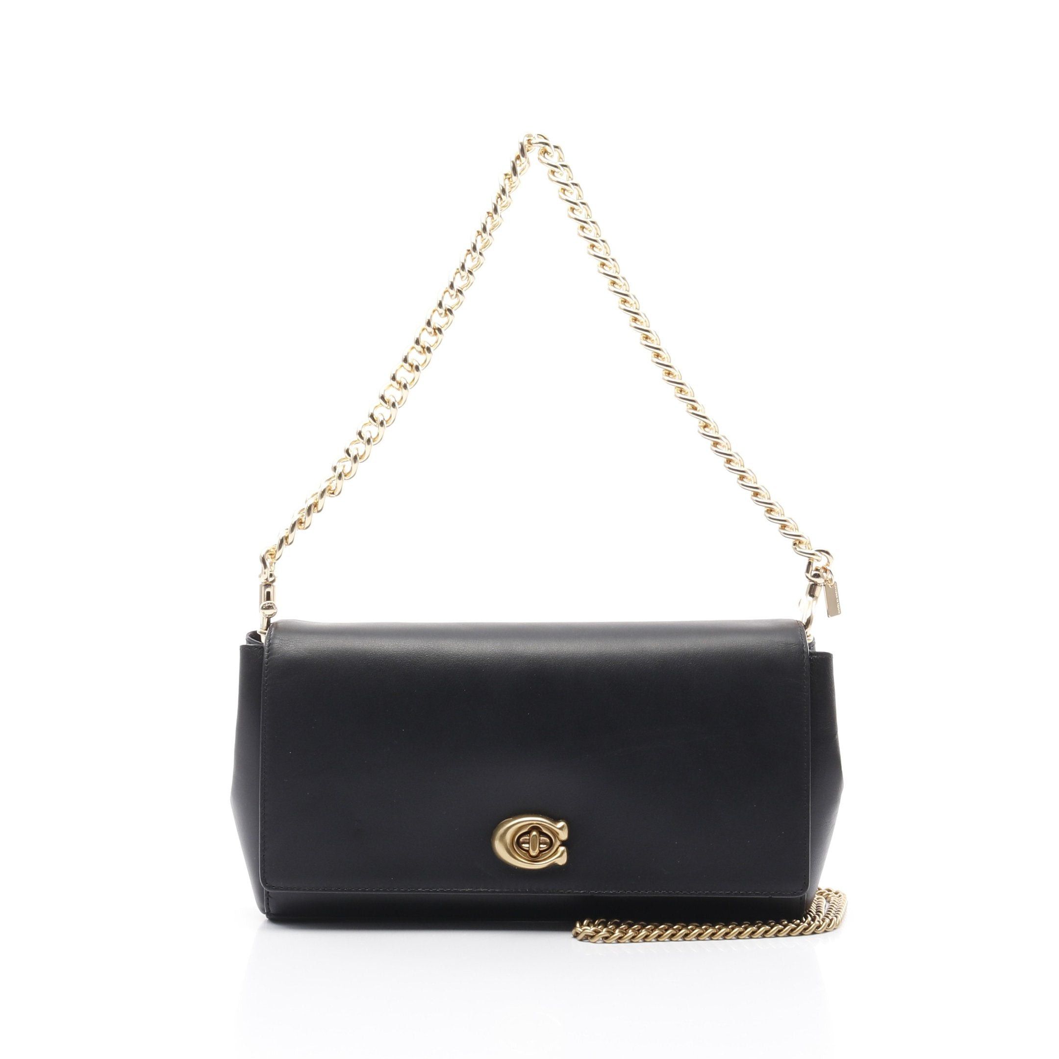 Coach Coach Shoulder Bag Chain Leather Black Size ONE SIZE - 1 Thumbnail