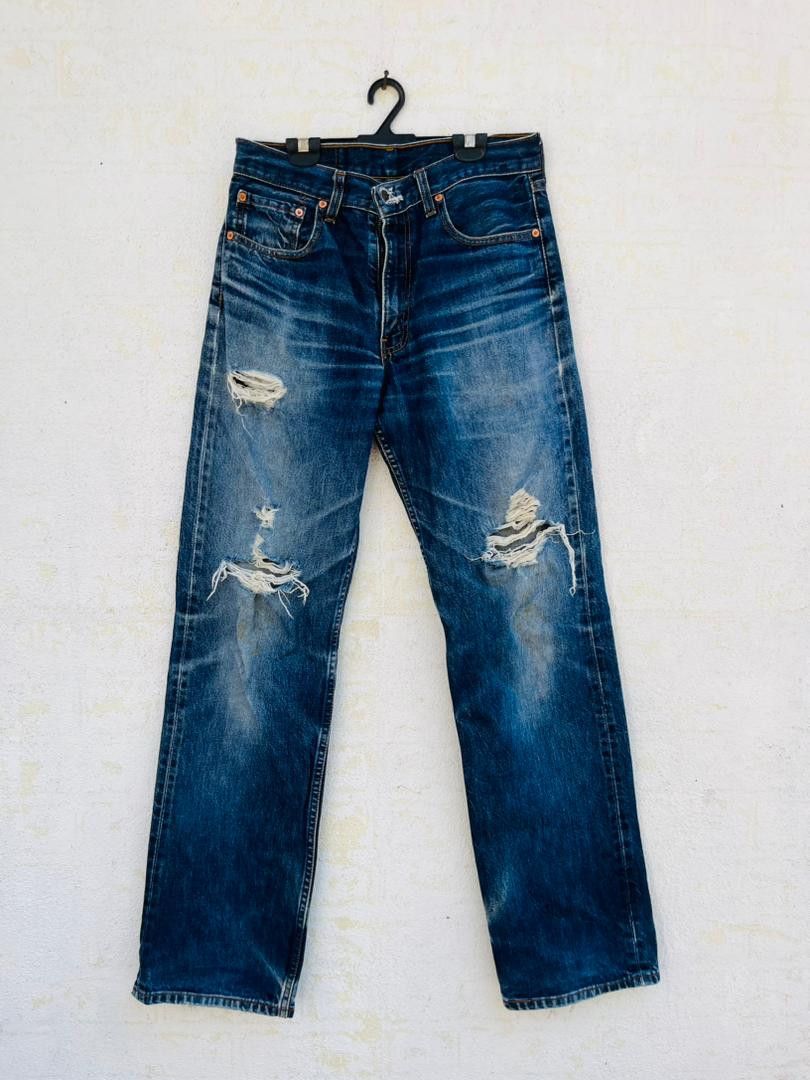 image of Levis Vintage Clothing x Vintage Levis Distressed Japanese Designer Fashion Style in Dark Blue (Siz