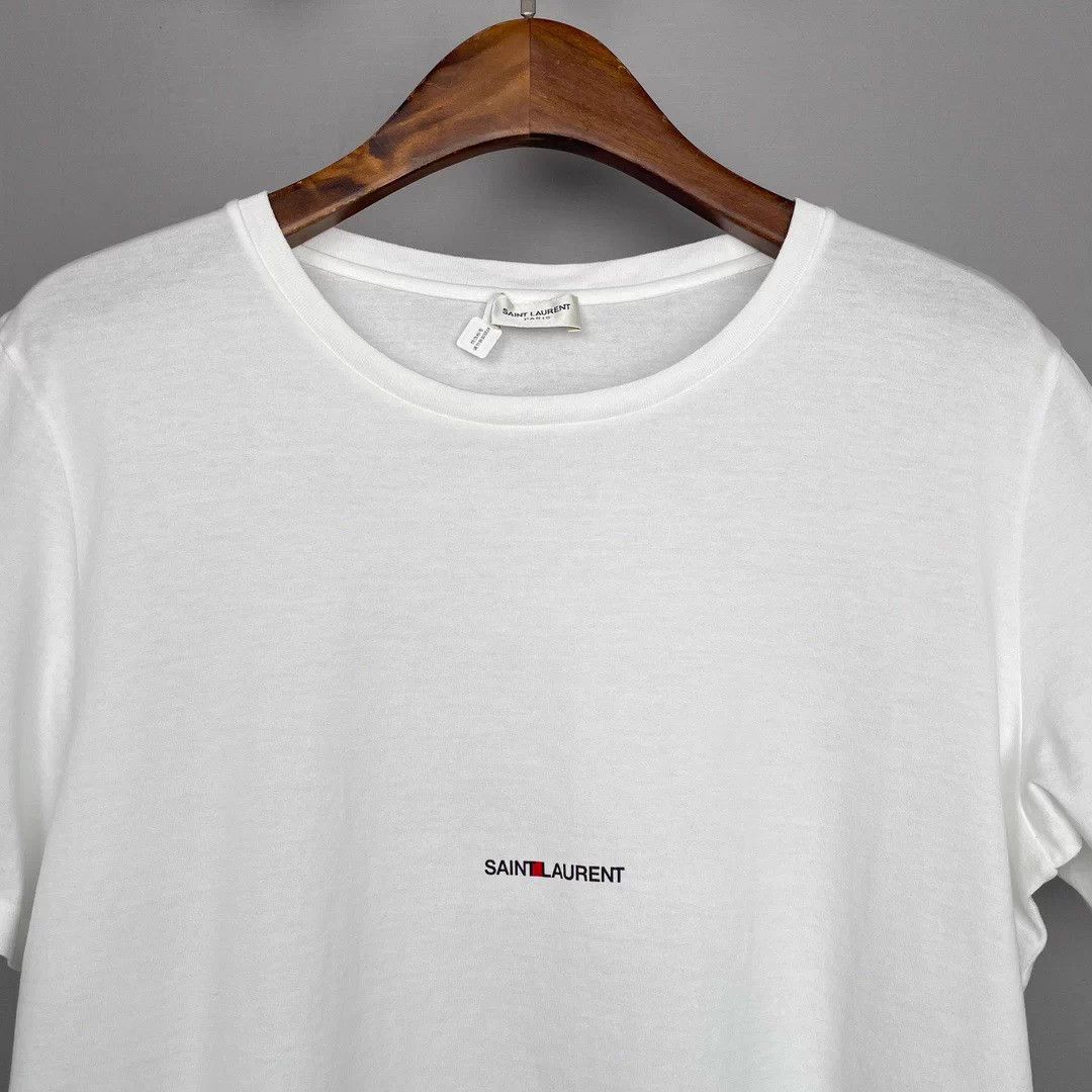 Saint Laurent Paris Saint Laurent Paris Men's White Cotton Logo T-Shirt XL Size US XL / EU 56 / 4 - 2 Thumbnail