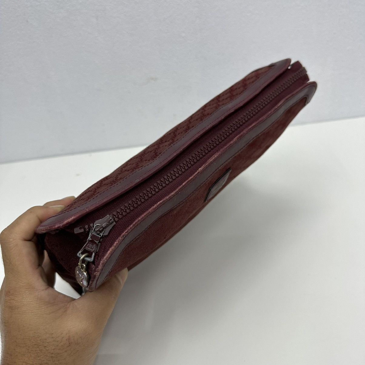 Celine AUTHENTIC CELINE MACADAM TRIOMPHE LEATHER CLUTCH BAG Size ONE SIZE - 8 Thumbnail