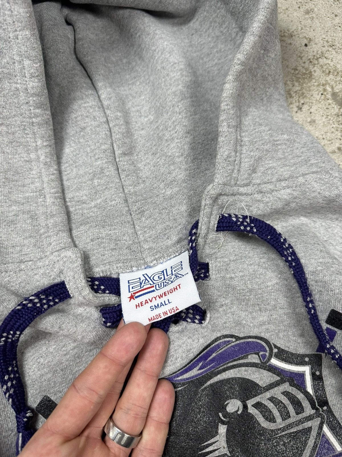 NHL × Vintage Vintage 90s Eagle USA Knights Grey Hoodie NHL Sweatshirt Size US S / EU 44-46 / 1 - 7 Thumbnail