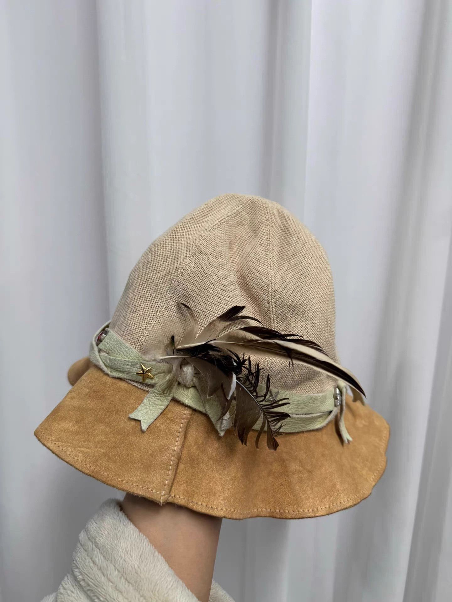 Takahiromiyashita The Soloist. The soloist Star Leather Cord Feather Fisherman Hat K20 Size ONE SIZE - 3 Thumbnail