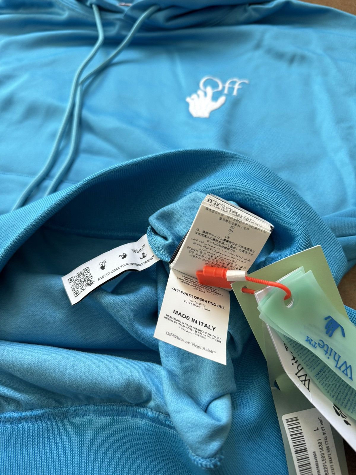 Off-White Off-White Hand Logo Hoodie Blue Large Size US L / EU 52-54 / 3 - 11 Thumbnail