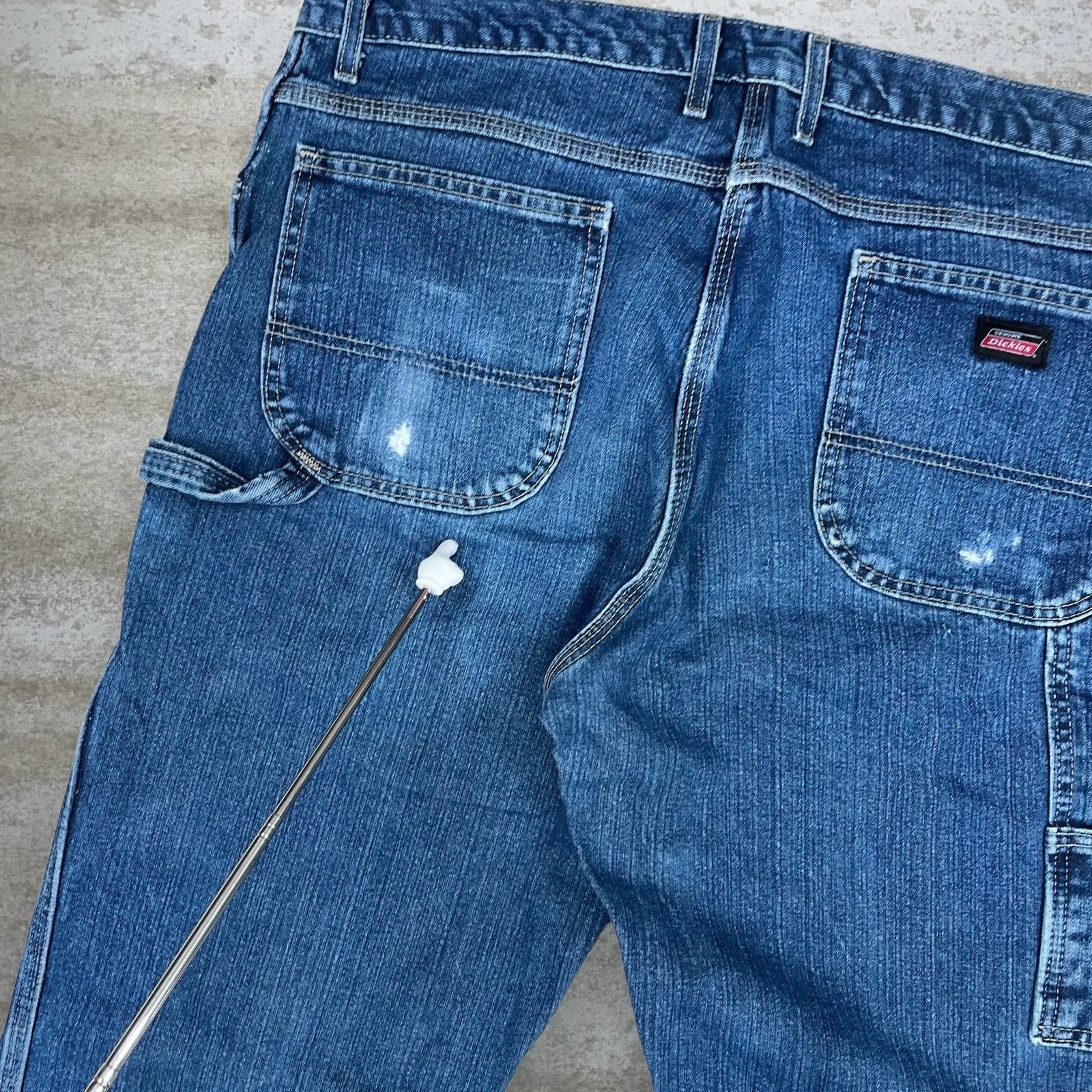 Dickies Vintage 90s Dickies Carpenter Jeans 38x32 Baggy Dark Wash Size US 38 / EU 54 - 5 Thumbnail