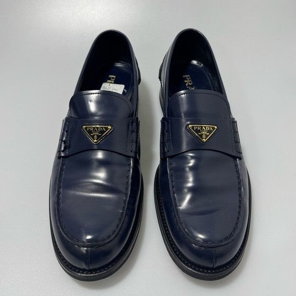 Prada × Vintage Vintage Prada Loafers 90s Square Toe Moc Leather