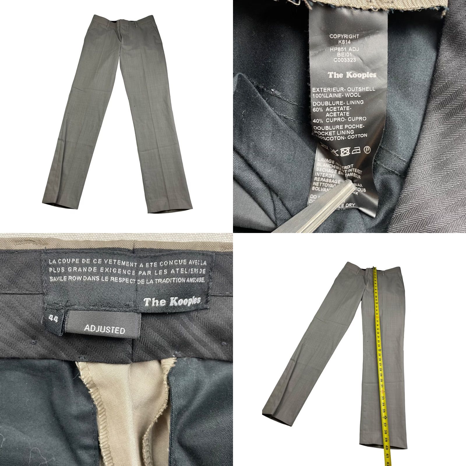 The Kooples The Kooples Men’s Suit 2-Button Beige Wool 100% 36S Regular Jacket 36 Short Pants 30x32 Vintage No Mens Size 36R - 9 Thumbnail