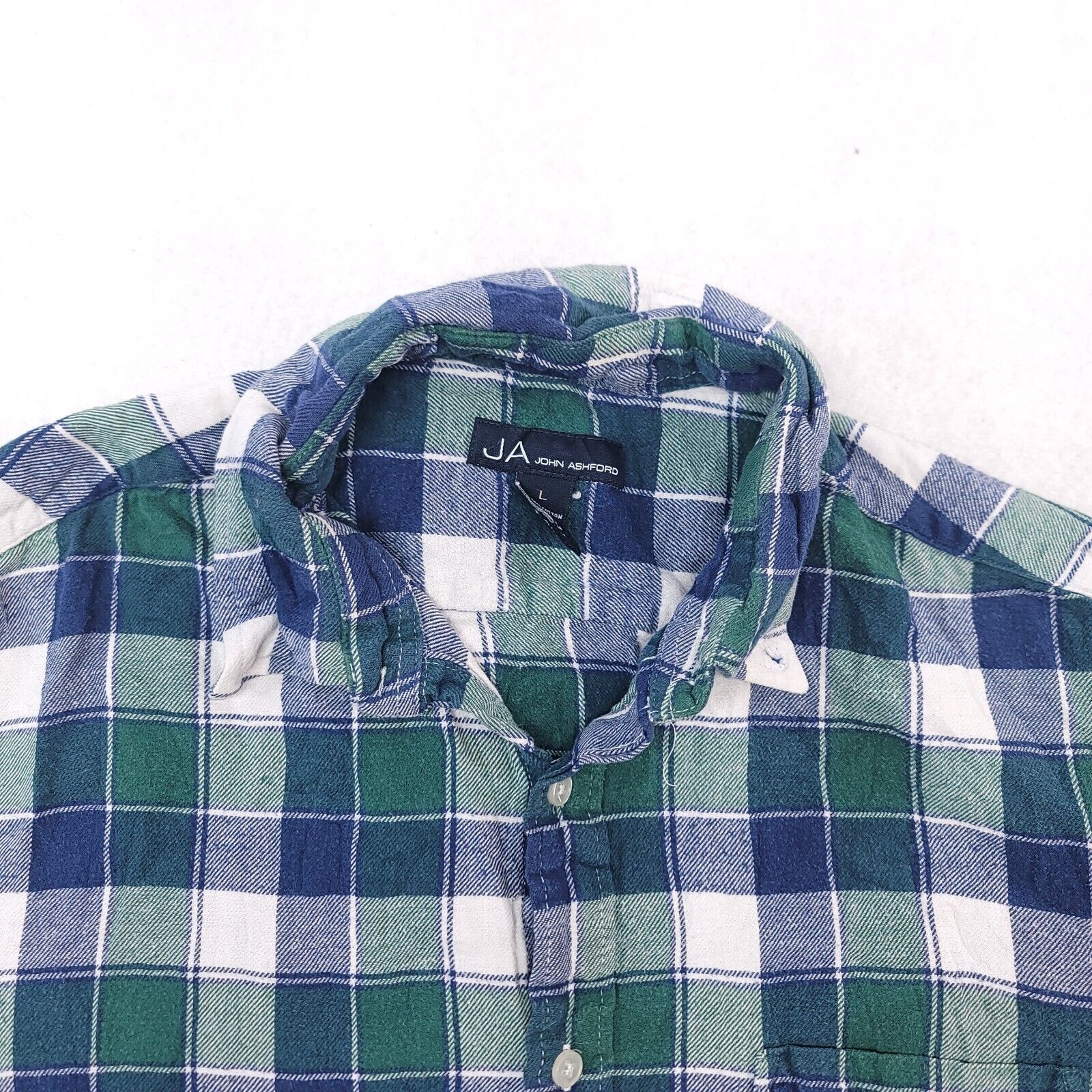 John Ashford John Ashford Gingham Flannel Shirt Mens Size L Blue Green Size US L / EU 52-54 / 3 - 1 Thumbnail