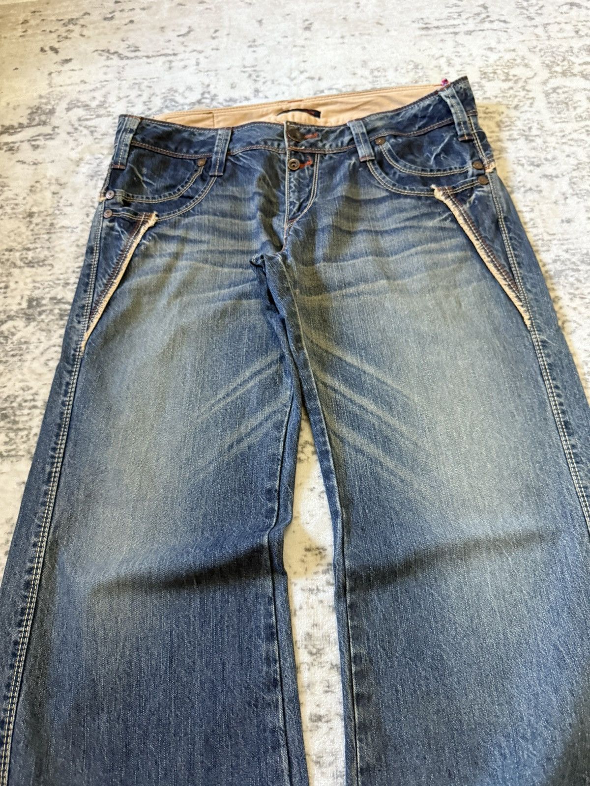 Beauty Beast Beauty Beast Style Asymmetrical Pocket Wide Leg Flared Jeans Size US 32 / EU 48 - 3 Thumbnail