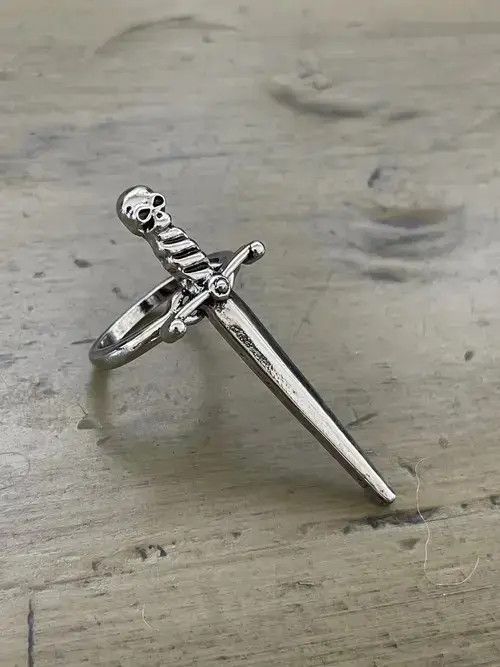 High Sport Skull Dagger Punk Ring Size ONE SIZE - 1 Thumbnail