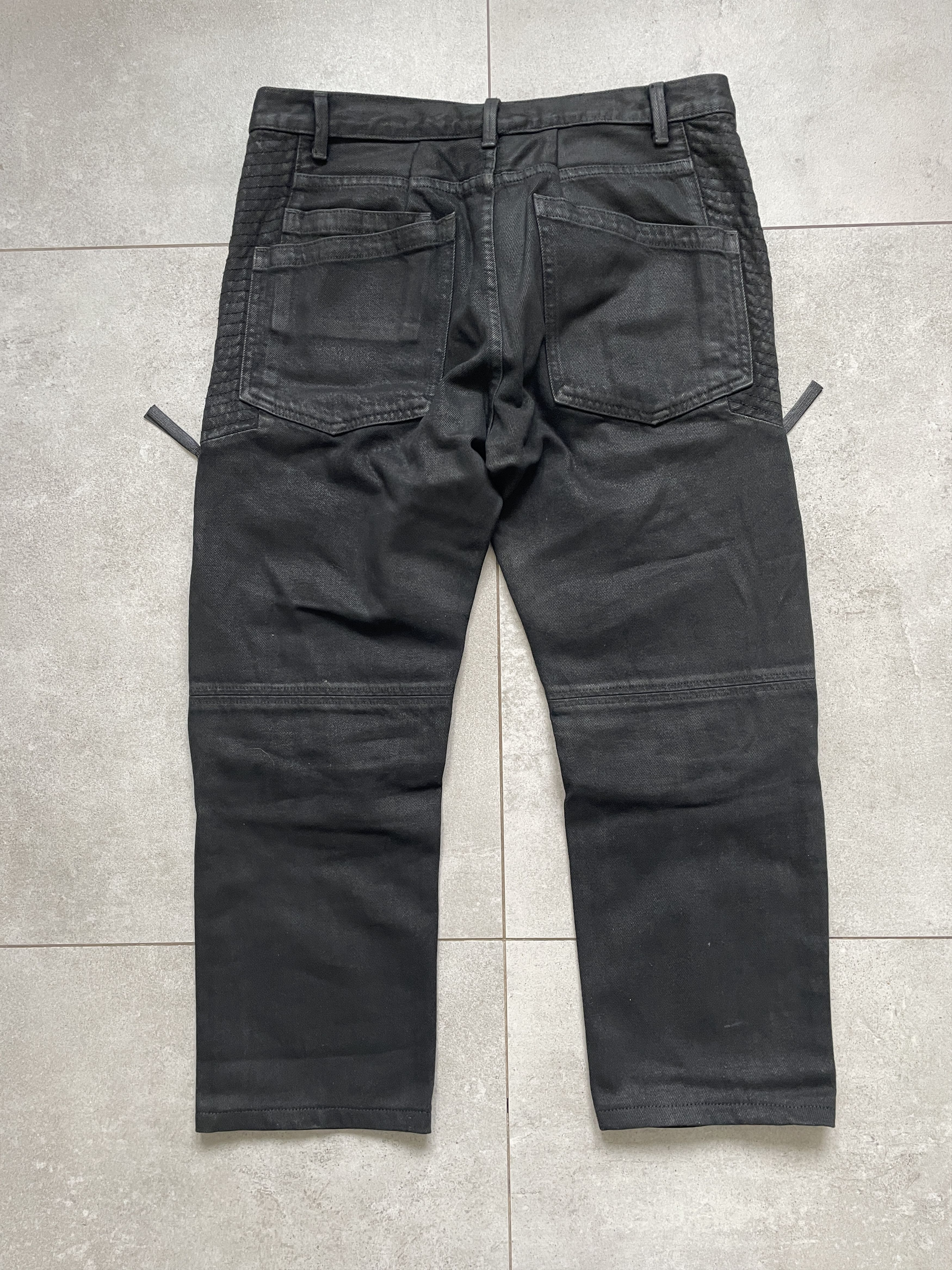 Helmut Lang HELMUT LANG HEAVY BLACK WAXED BIKER SLIM FIT JEANS Size US 32 / EU 48 - 3 Thumbnail