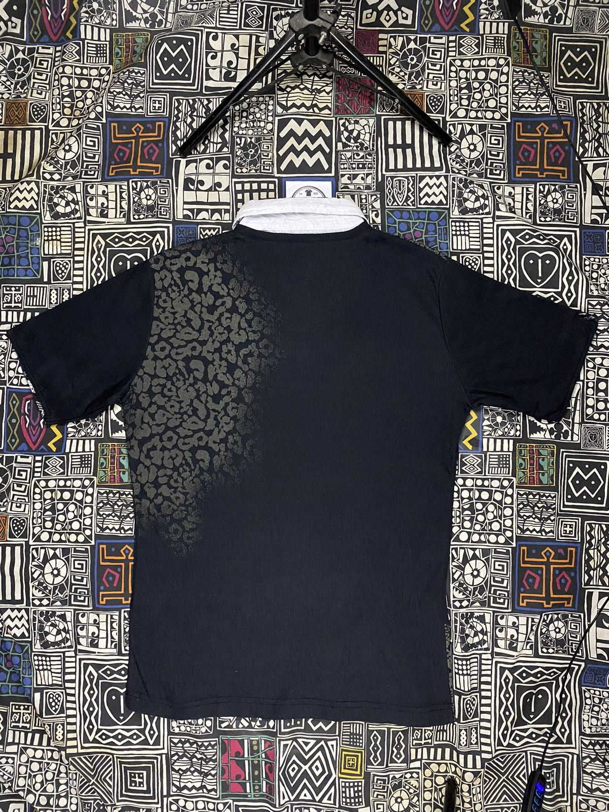 20471120 × If Six Was Nine × Japanese Brand Mind Games Double Layer Poem Leopard Collins T shirt Size US L / EU 52-54 / 3 - 8 Thumbnail