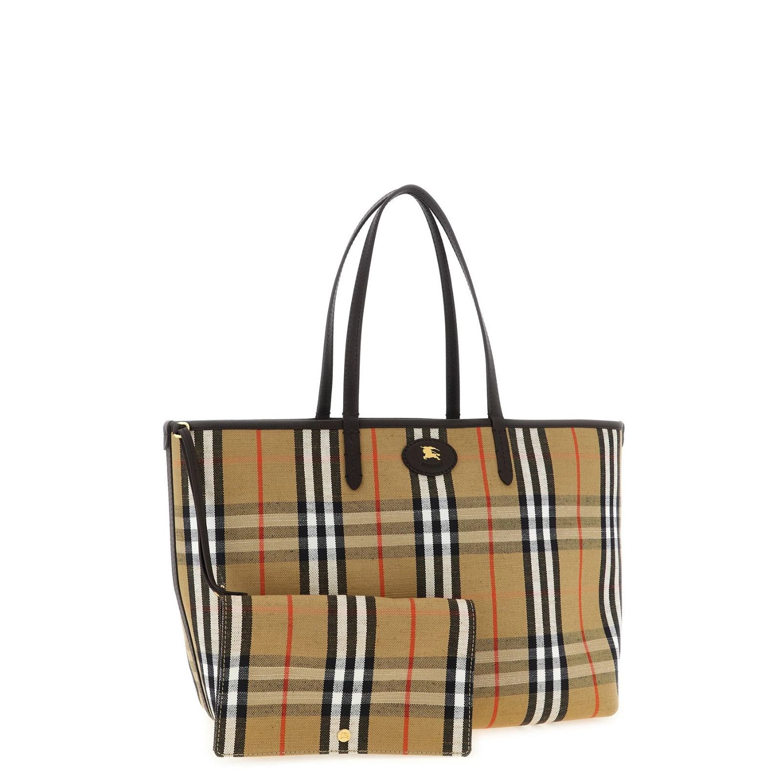 Burberry Burberry Medium Bloomsbury Reversible Check Black Leather Sh Size ONE SIZE - 3 Thumbnail