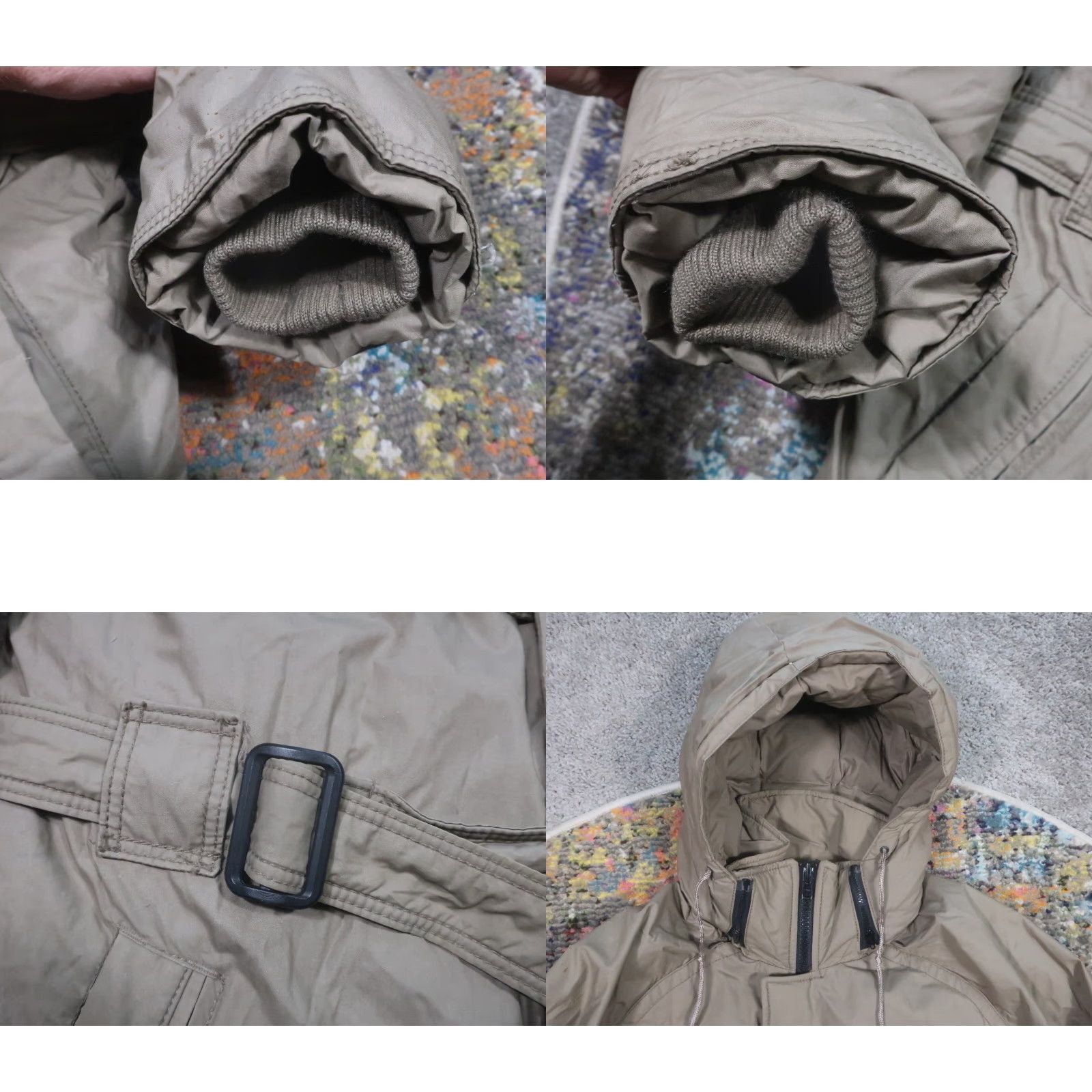 Bill Blass VINTAGE Bill Blass Coat Parka Puffer Down Large L Beige Removable Hood Mens USA 90s Paint Spots Size US L / EU 52-54 / 3 - 8 Thumbnail