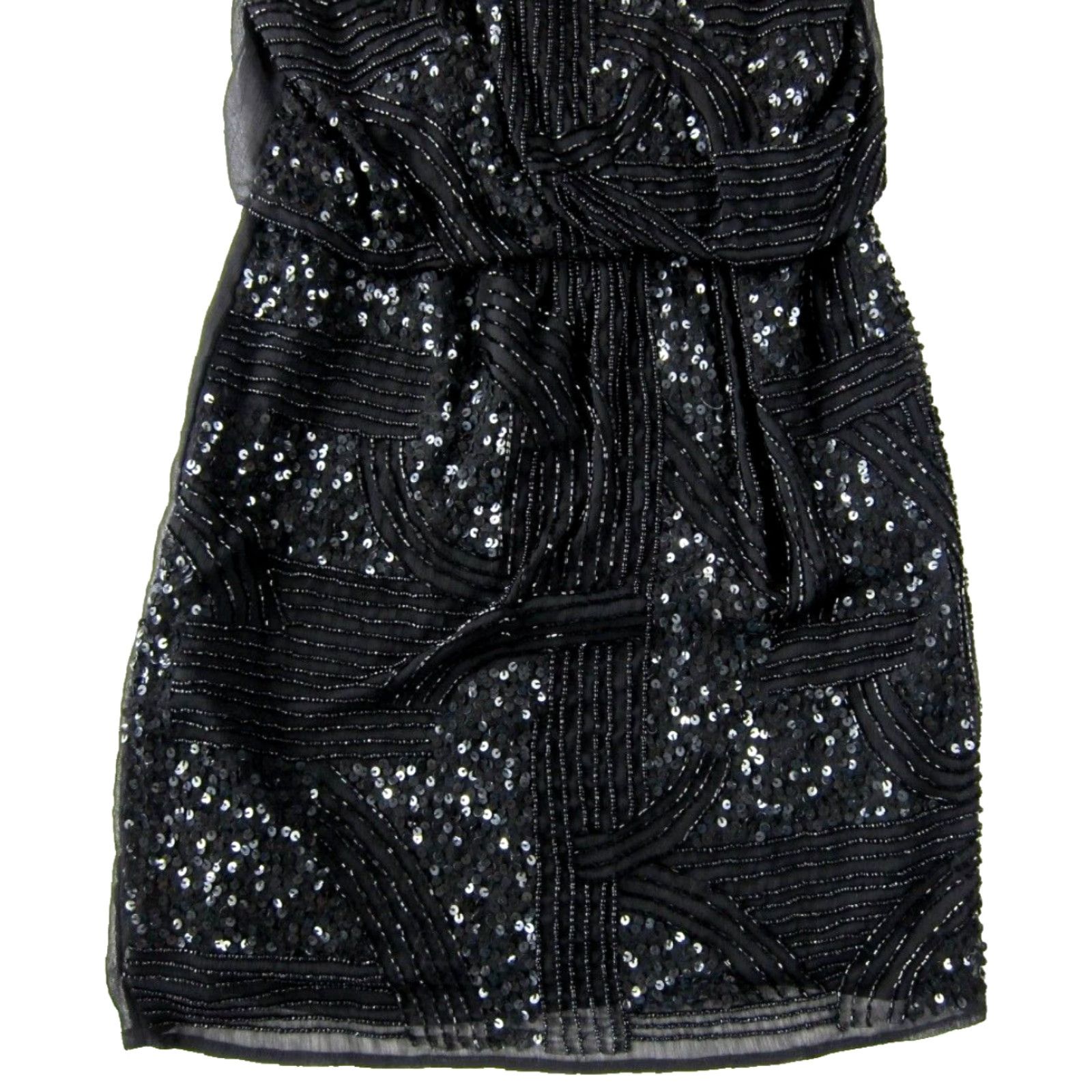 Vintage Gianni Bini Black Sparkle Beaded Sequin Sheath Tank Cocktail Party Dress Size XS Size XS / US 0-2 / IT 36-38 - 5 Thumbnail