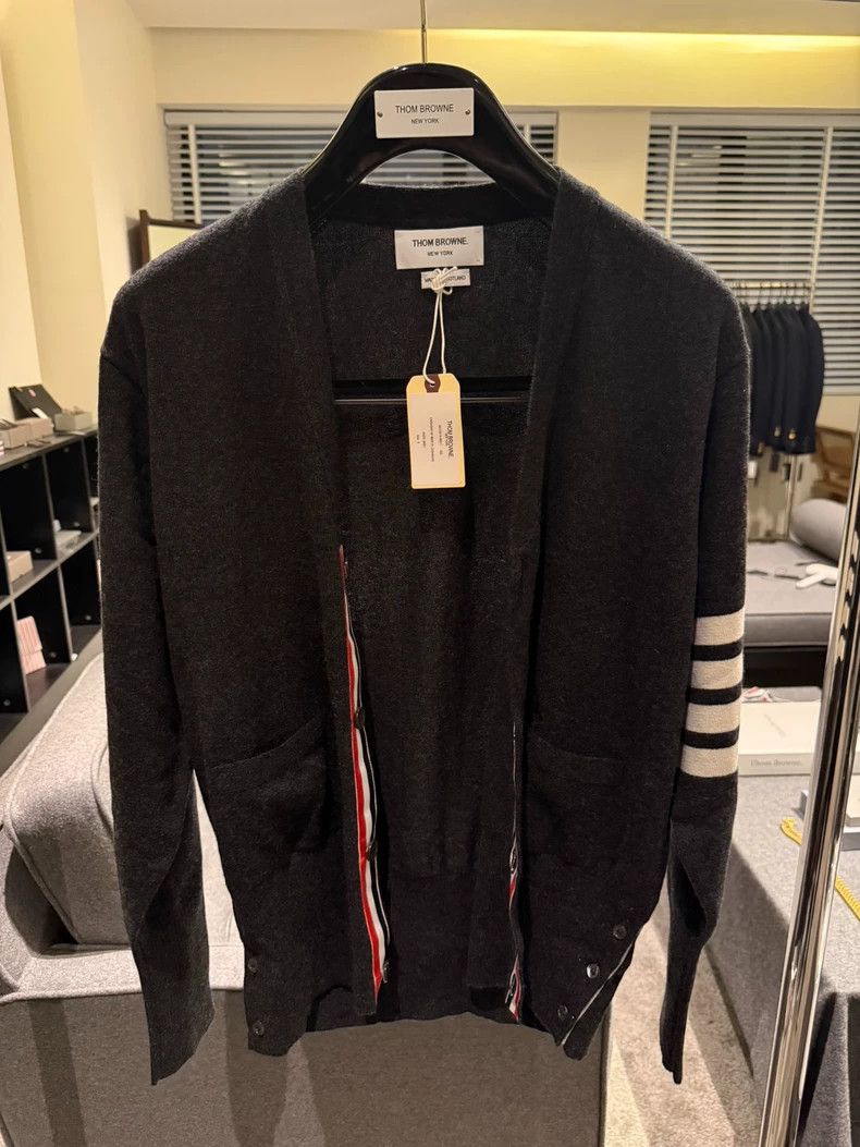 Thom Browne Classic four-bar cashmere cardigan jacket 2503