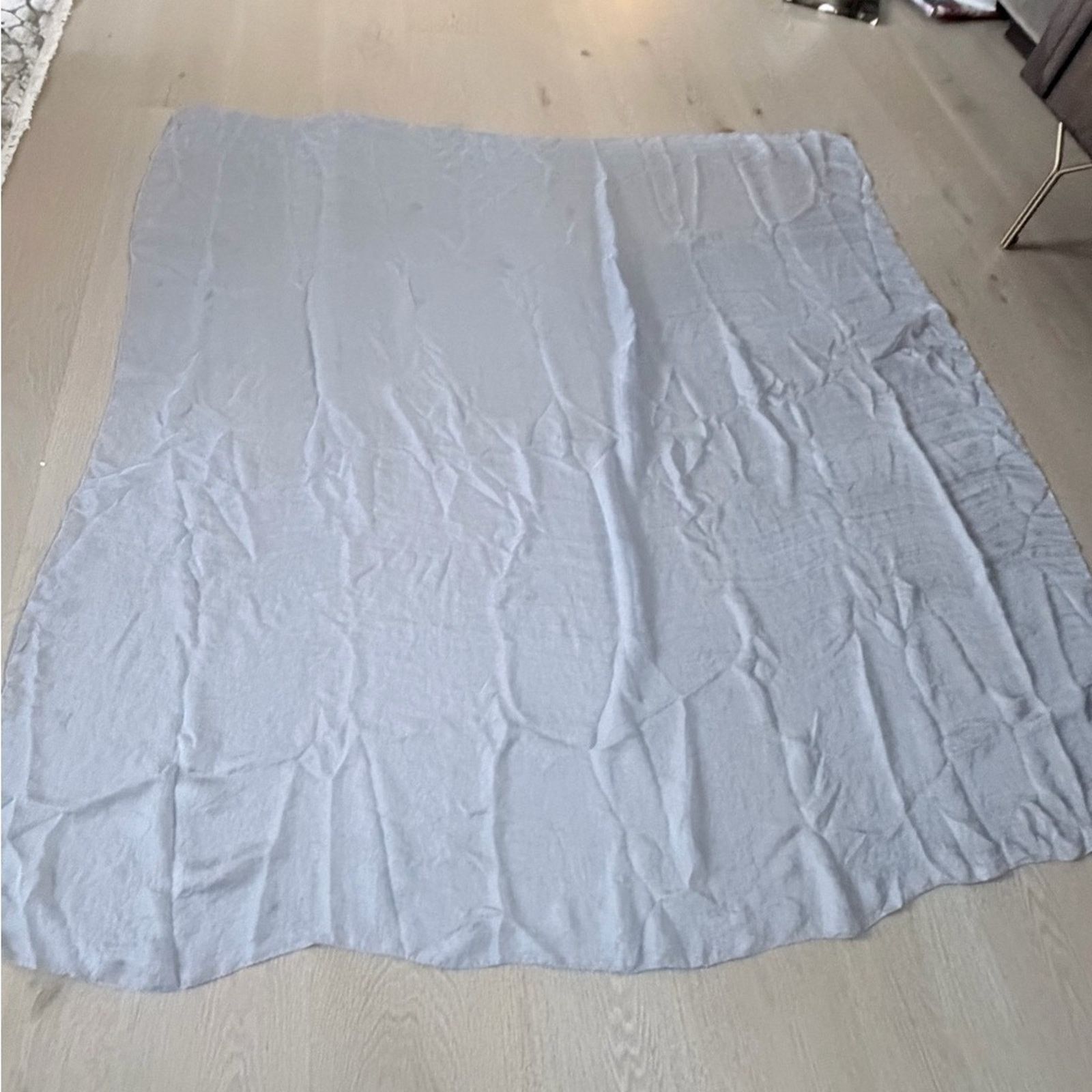 Other Light Blue Gray Sheer Y2K Boho Vintage Scarf 55*55 Size ONE SIZE - 6 Thumbnail