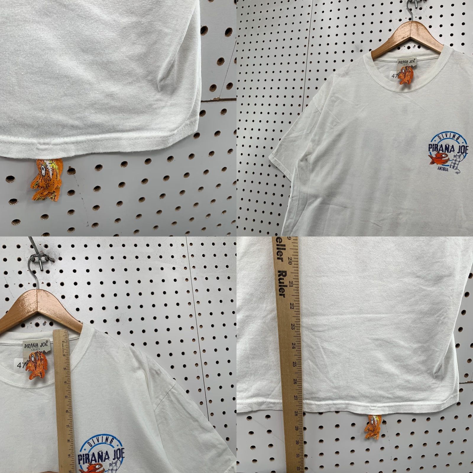 Vintage Pirana Joe T Shirt Mens XL White Diving Antigua Short Sleeve Beach Surf Size US XL / EU 56 / 4 - 8 Thumbnail