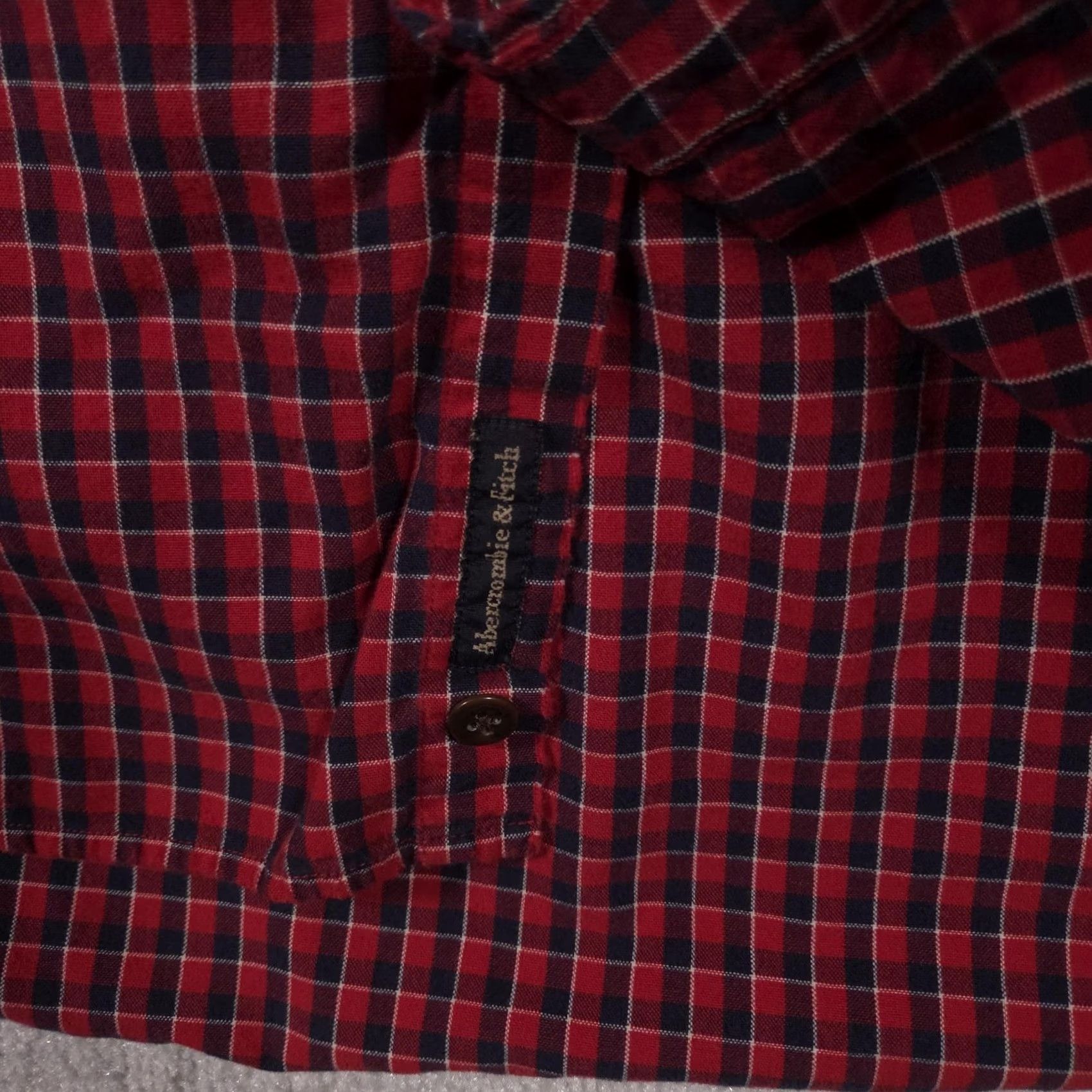 Abercrombie & Fitch Abercrombie & Fitch Shirt Mens Large Red Check Button Front Long Sleeve Casual Size US L / EU 52-54 / 3 - 5 Thumbnail
