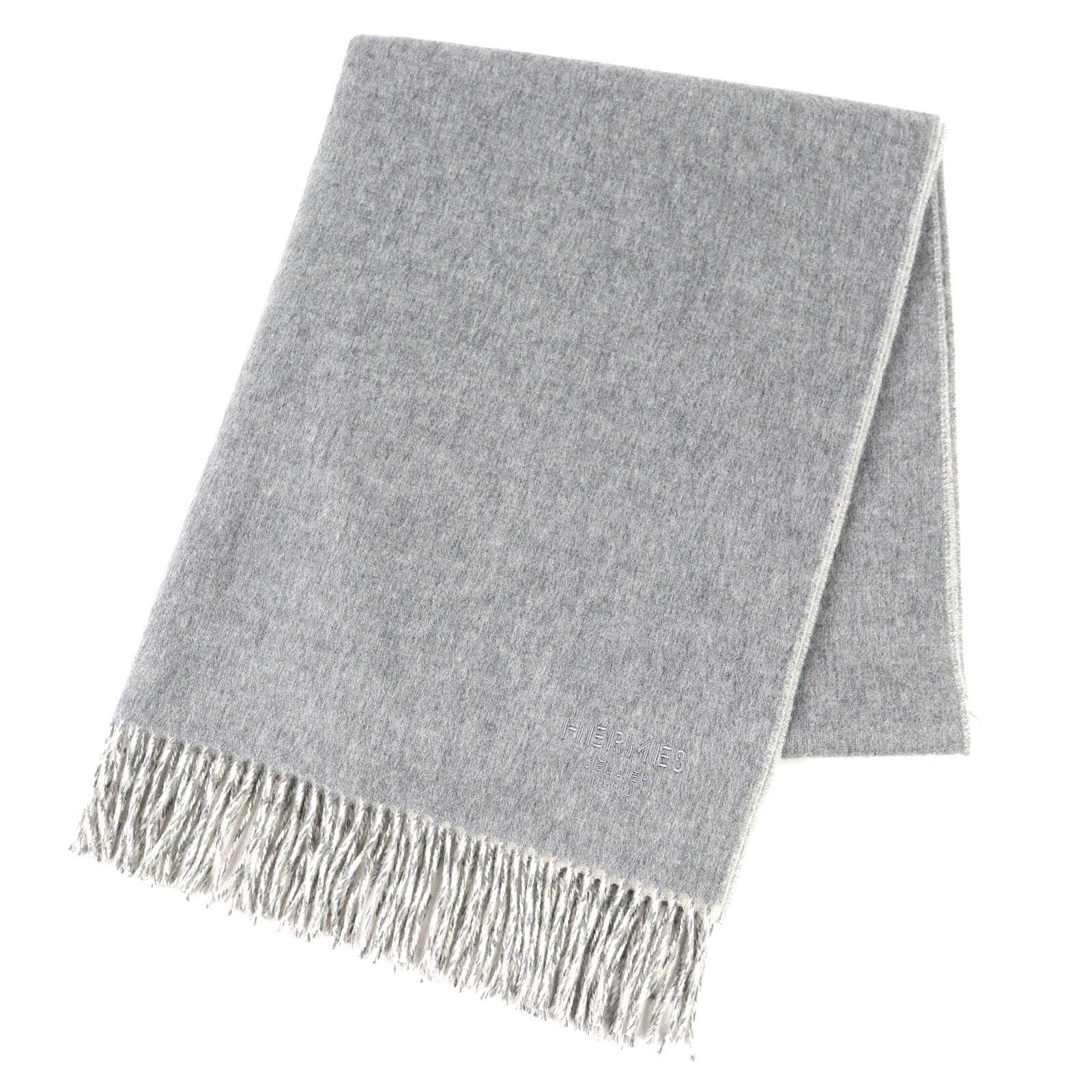 Hermes Hermes Hermes Logo Double Faced Cashmere Shawl Textile Shawl DUTY FREE for USA Size ONE SIZE - 1 Thumbnail