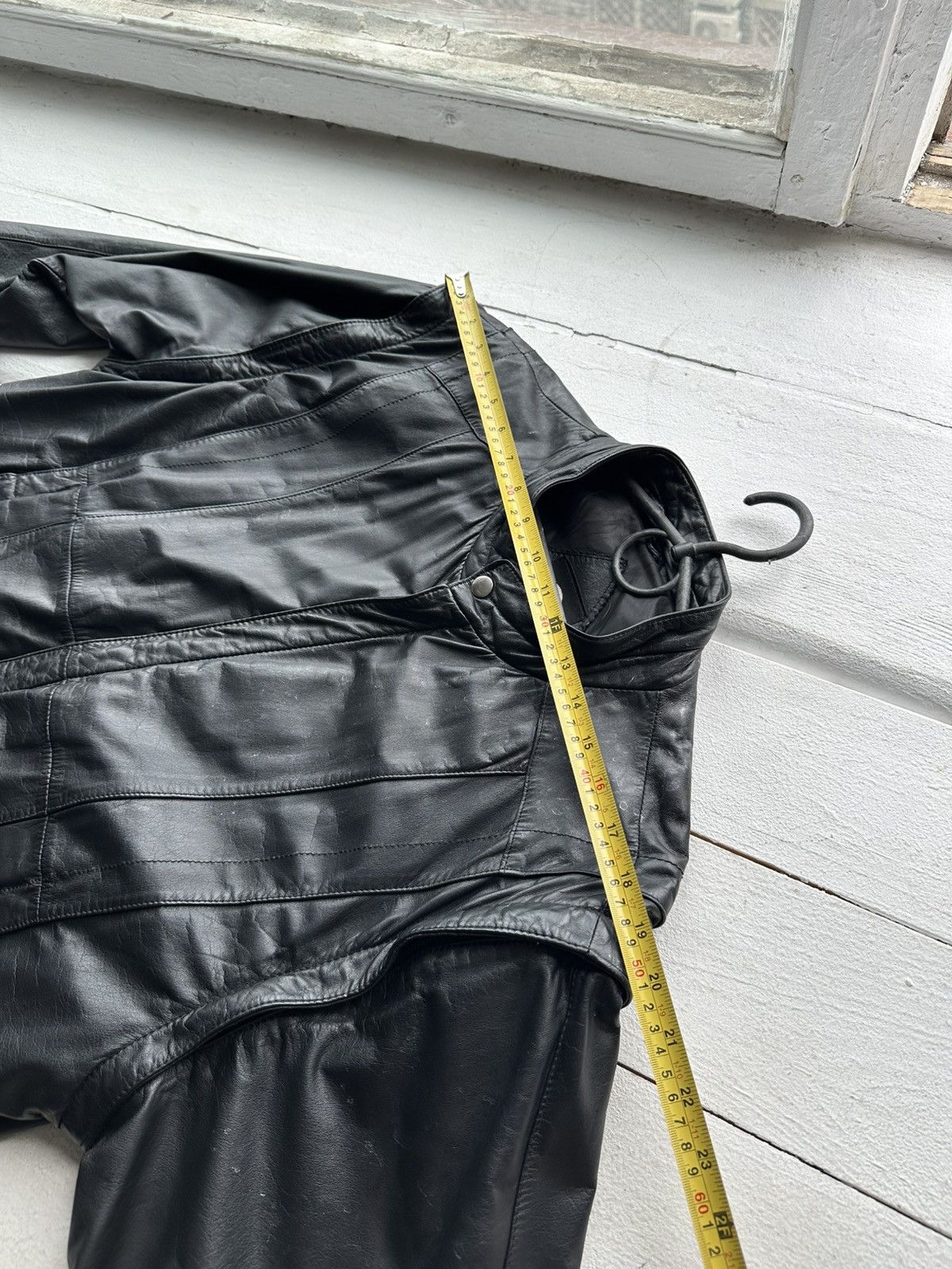 Other 🚨VNTG LEATHER JACKET AVANT GARDE ASYMMETRICAL BLACK MOTO Size US XL / EU 56 / 4 - 22 Thumbnail