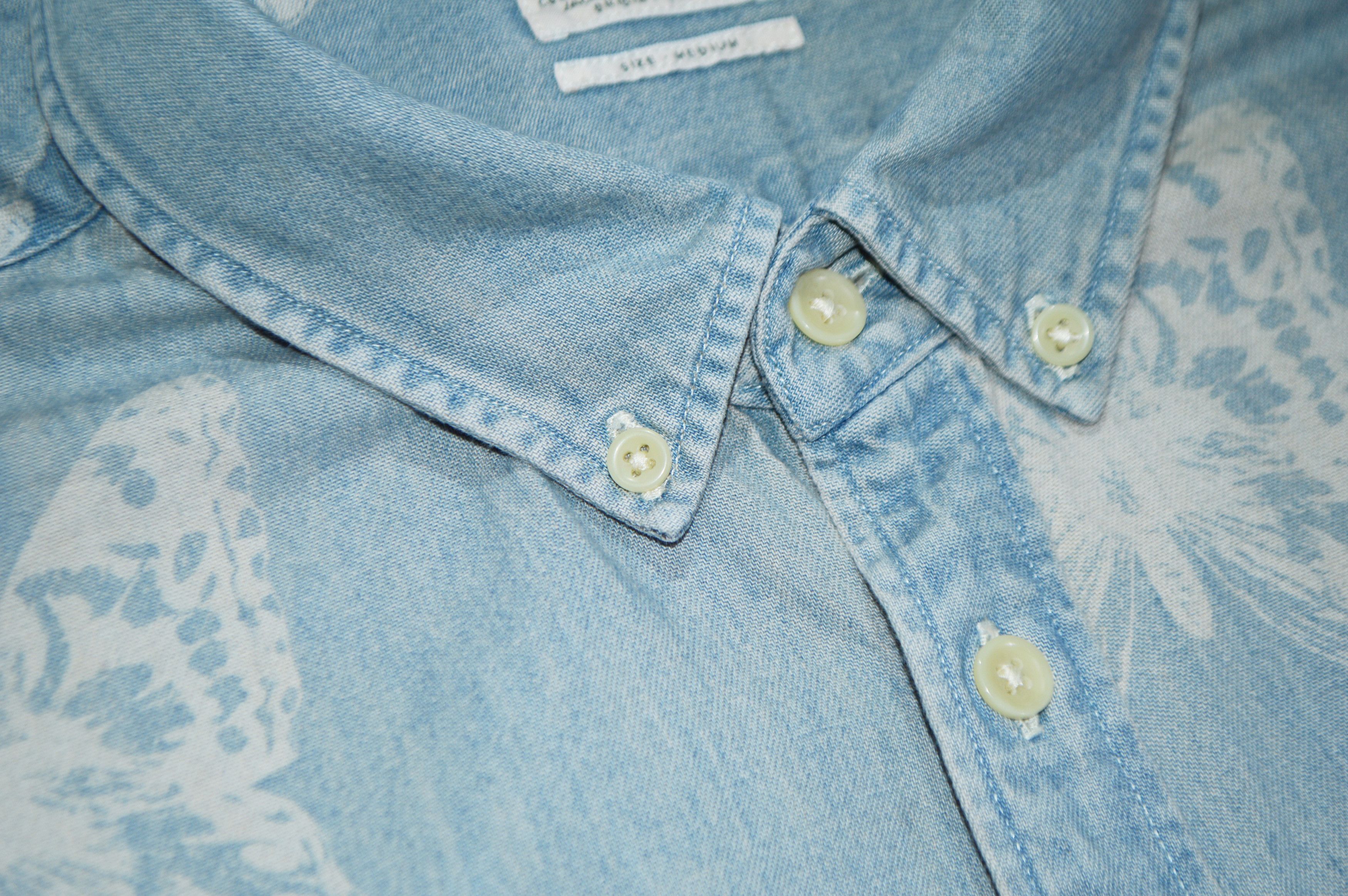 Allsaints Allsaints Papillon S/S Printed Cotton Light Denim Shirt Size US M / EU 48-50 / 2 - 4 Thumbnail