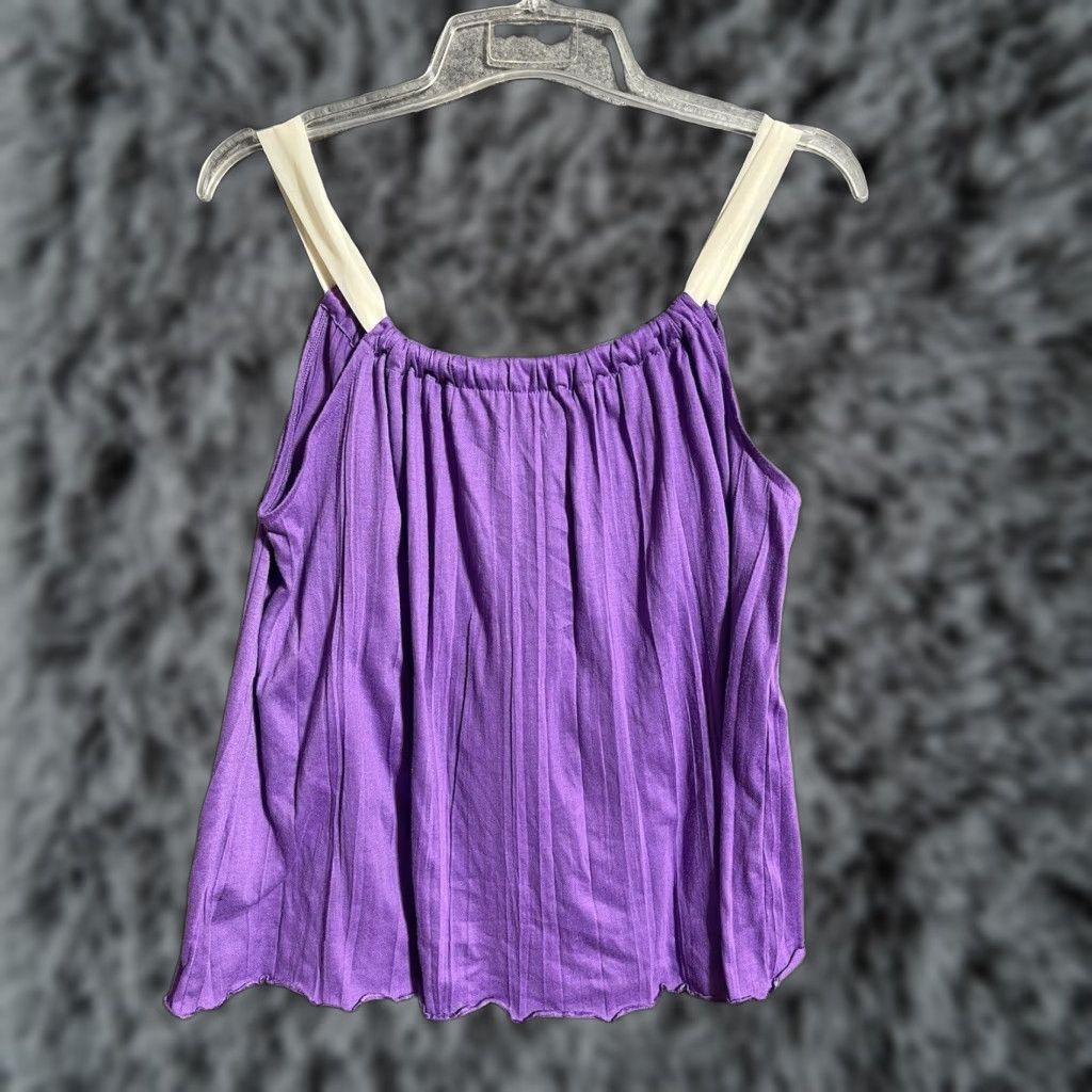 Vintage Jaclyn Smith Tank Top XL Women's Pullover Sleeveless Solid Purple 90s Y2K Boho Chic Flowy Festival Hippie Vacation Size XL / US 12-14 / IT 48-50 - 1 Thumbnail