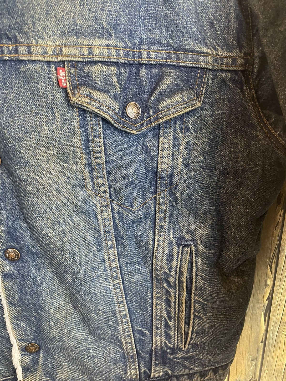 Levi's × Vintage Vintage Levis Denim Jacket Sherpa Made In Usa Size US M / EU 48-50 / 2 - 8 Thumbnail