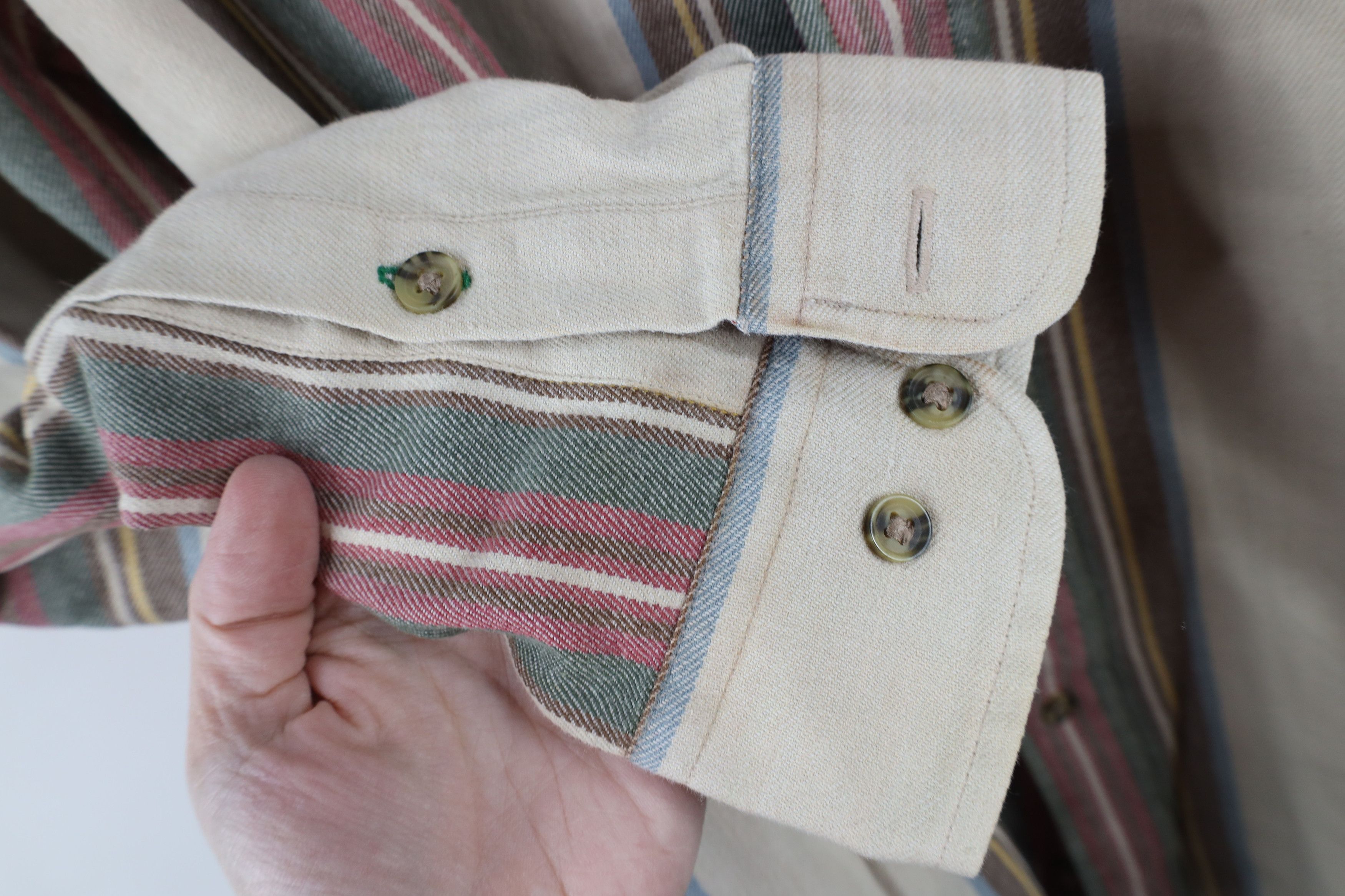 Tommy Hilfiger × Vintage Vintage 90s Tommy Hilfiger Striped Flannel Button Down Shirt Size US L / EU 52-54 / 3 - 7 Thumbnail