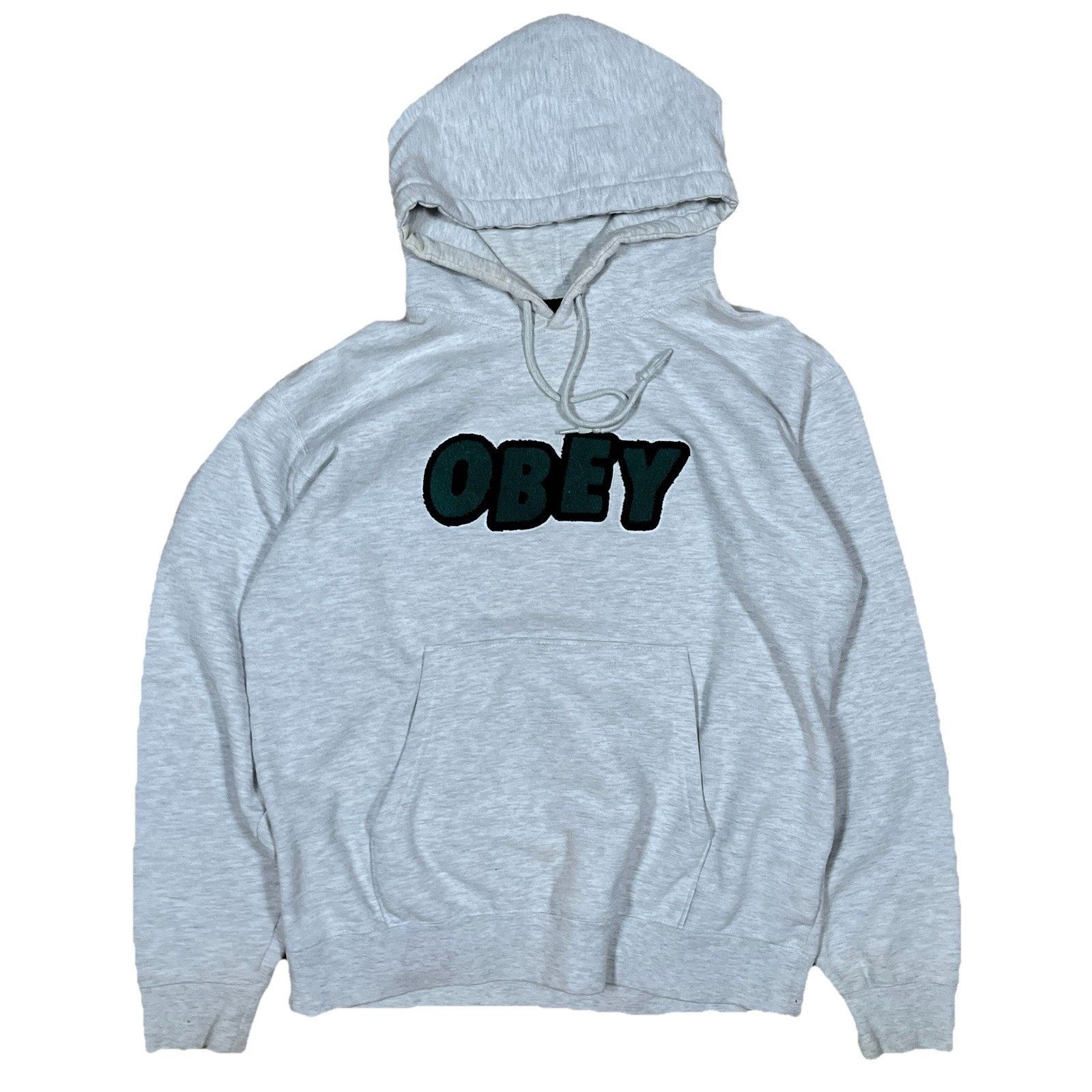 Obey Obey Hoodie Skater Raised Logo Heather Gray Y2K Medium Size US M / EU 48-50 / 2 - 1 Thumbnail