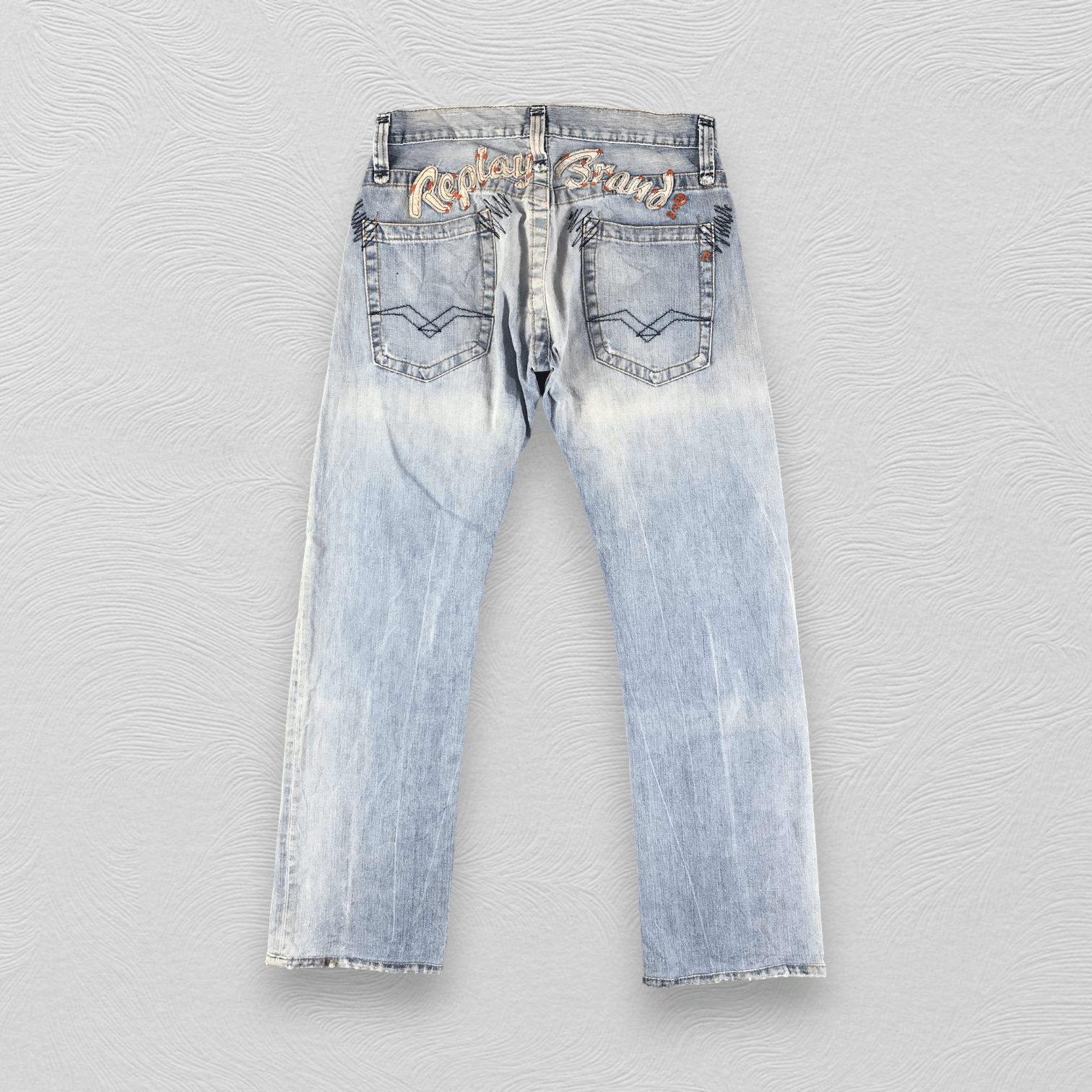 Replay Reply Jeans Patchwork Medium Wash Denim KJ1733 Size US 31 - 2 Thumbnail