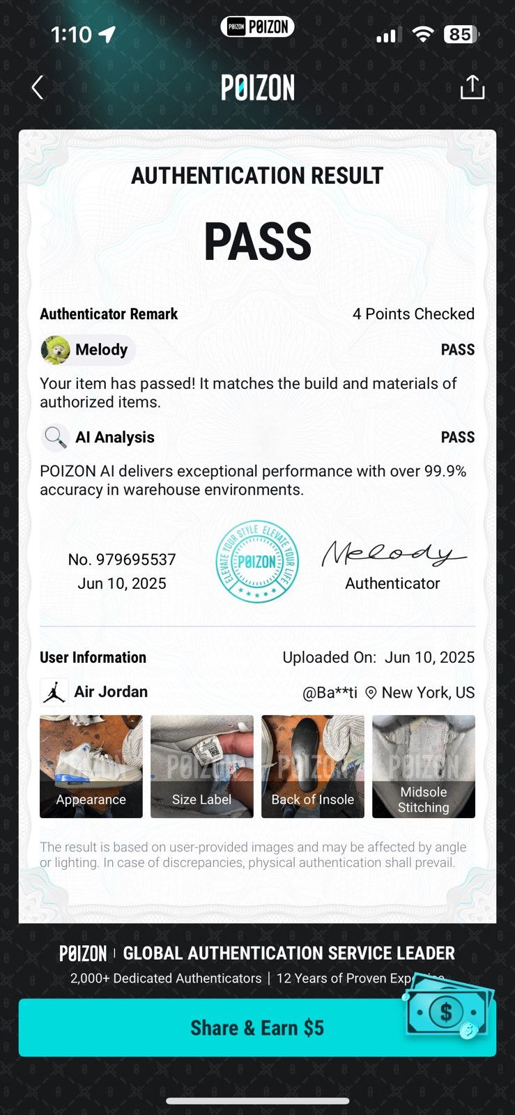 Jordan Brand Air Jordan 3 - Lucky Shorts Size US 9.5 / EU 42-43 - 10 Thumbnail